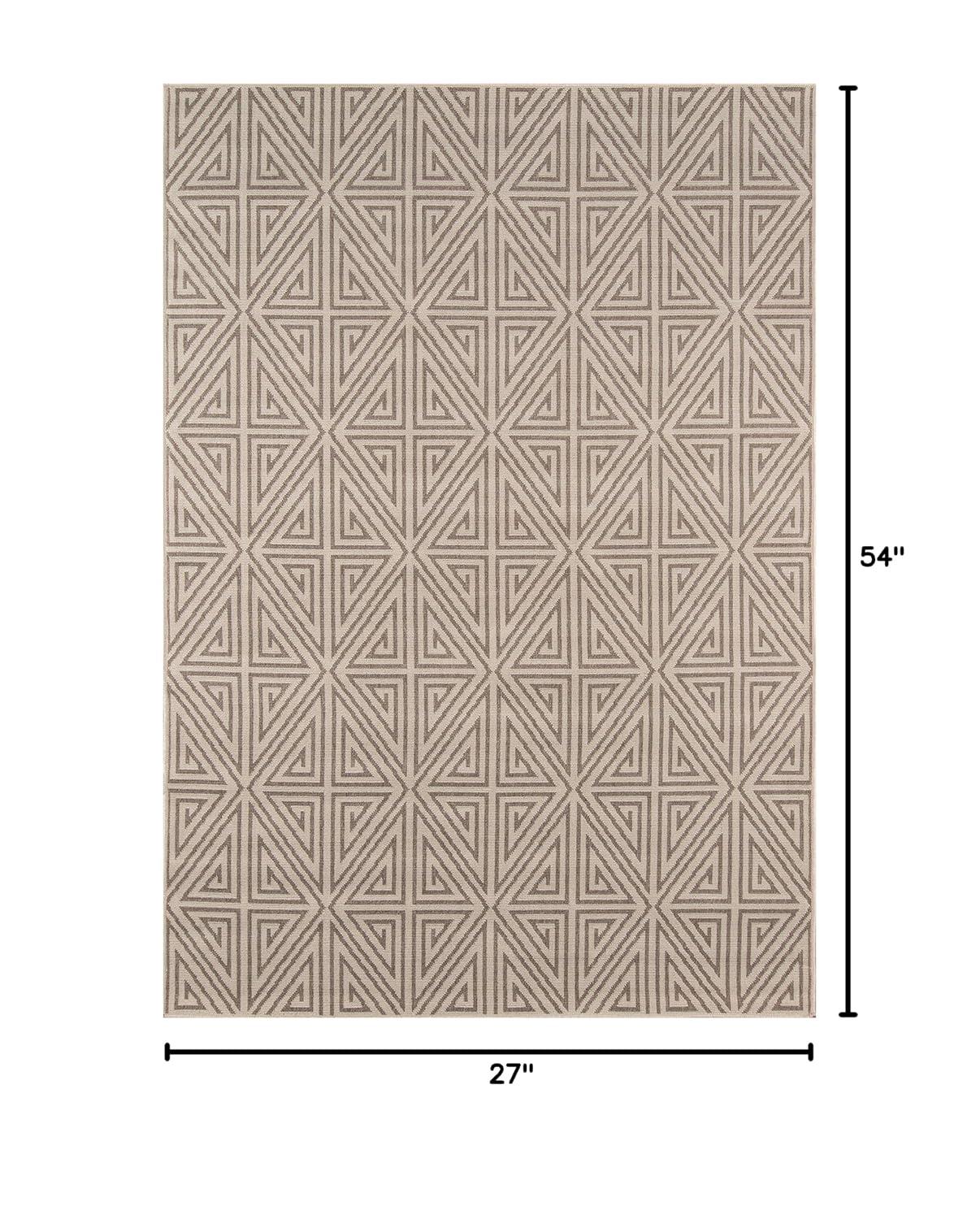Momeni  Baja Diamonds Indoor Outdoor Rug Taupe 2'3" x 4'6" 2' x 3' Accent, Outdoor, Indoor Entryway, Kitchen, Patio Beige Rectangle
