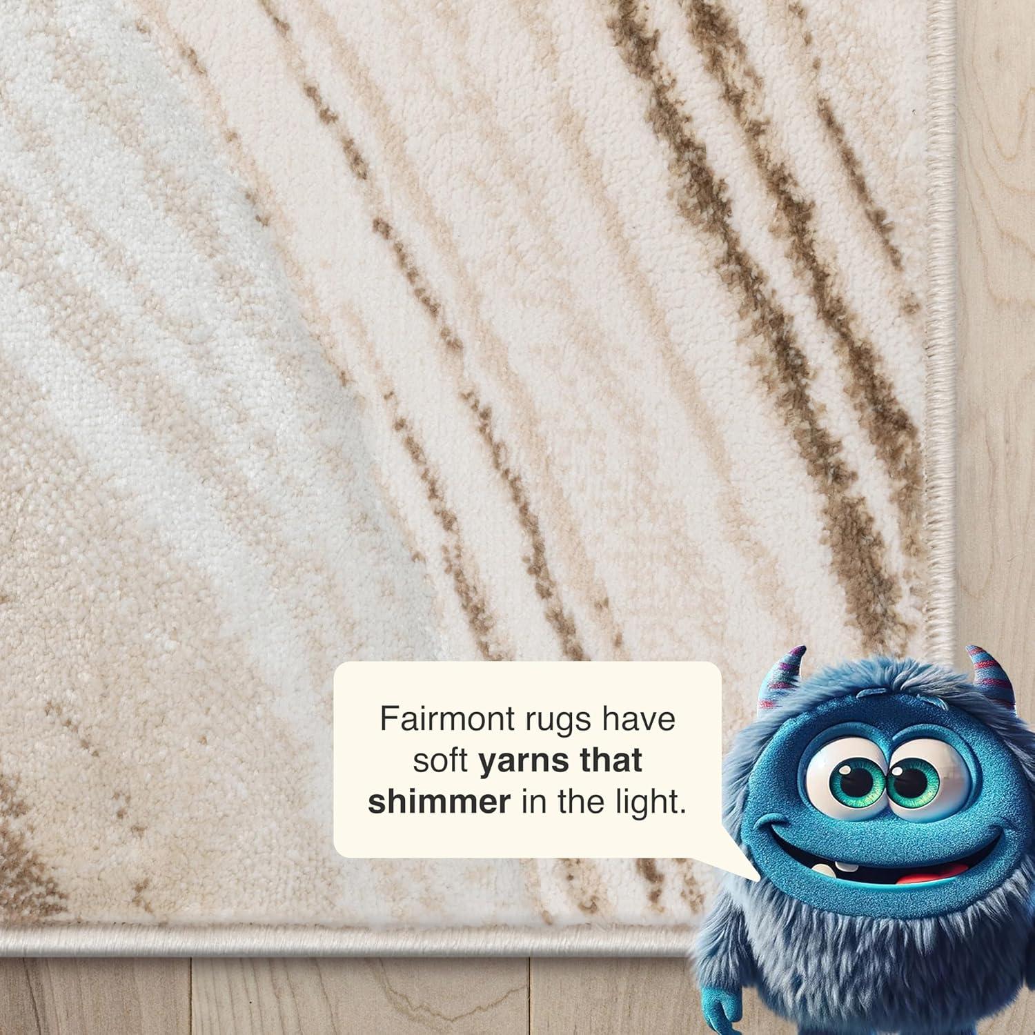 Well Woven Werrick Grey & Gold Striated Marble Pattern Rug 8x10 (7'10" x 9'10")