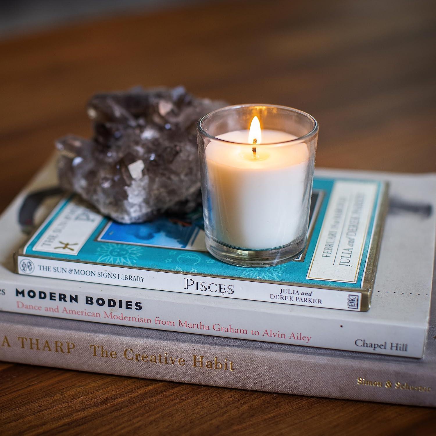 The Party Aisle™ Stonebriar Unscented Votive Candle with Glass Holder (Set of 48)