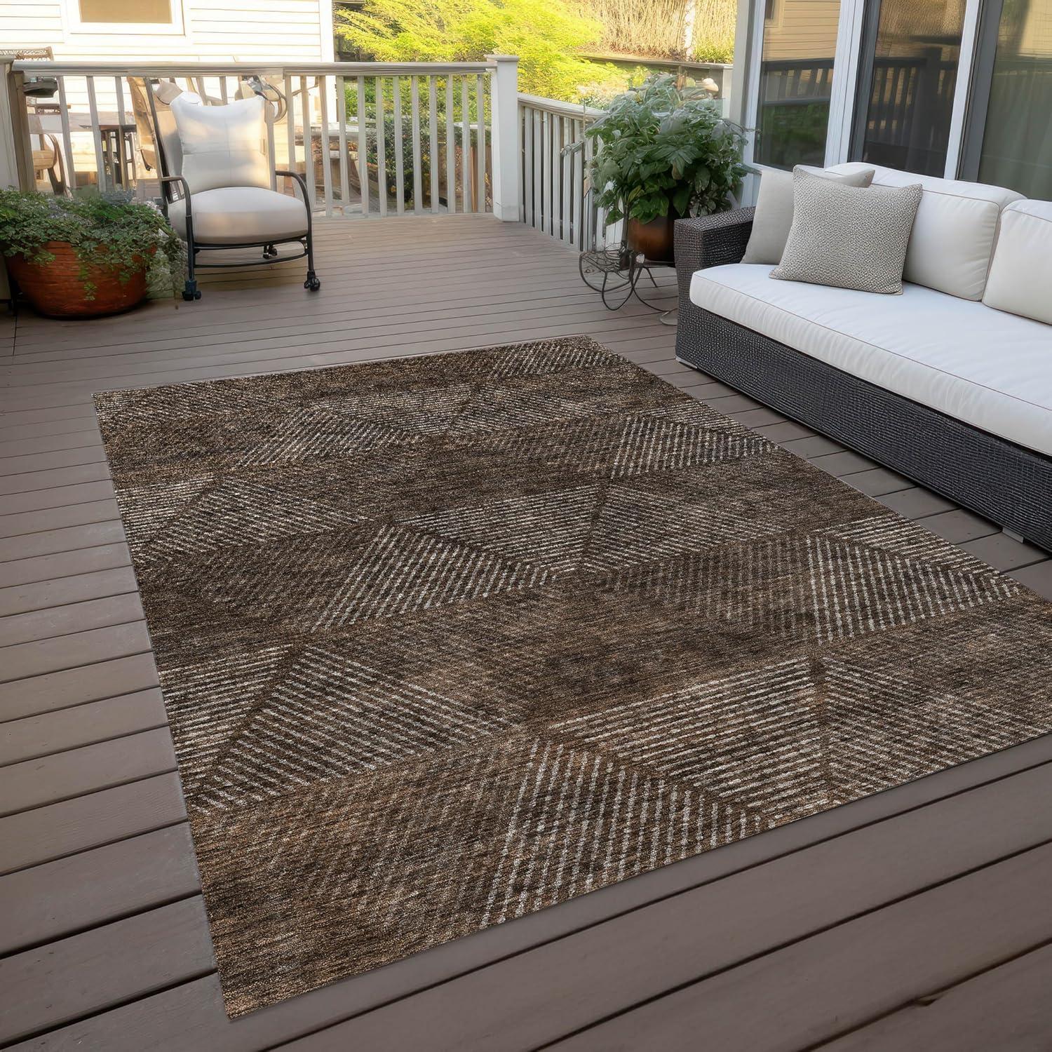 Addison Rugs Chantille ACN777 Brown 2'6" x 3'10" Indoor/Outdoor, Machine Washable, Easy Clean, Non Shedding, Bedroom, Living Room, Dining Room, Kitchen, Patio Rug