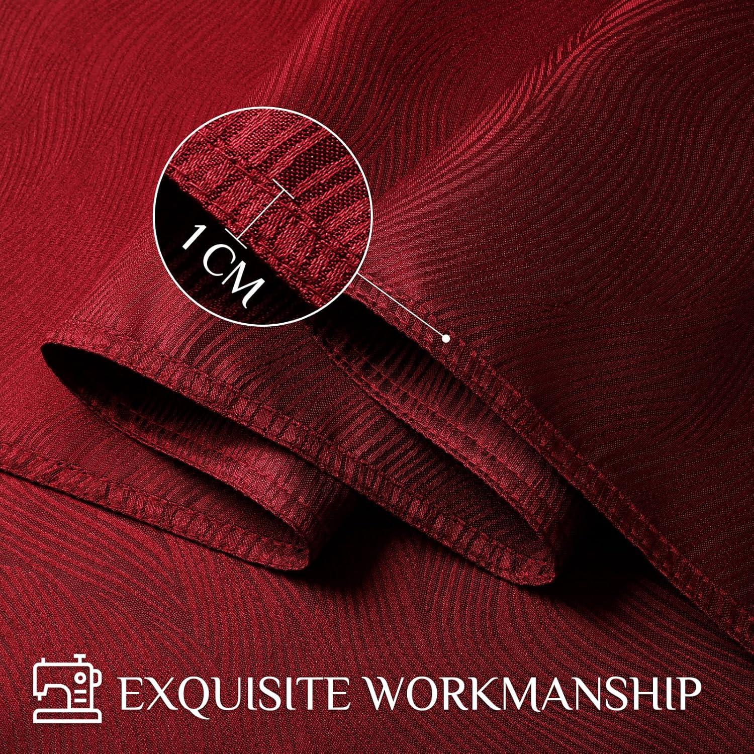 Softalker Linen Textured Rectangle Tablecloth,Waterproof Wipeable Farmhouse Burlap Table Cloth, Stain Resistant Wrinkle Free Table Covers for Kitchen Dining Holiday Party (60 x 84, Red)