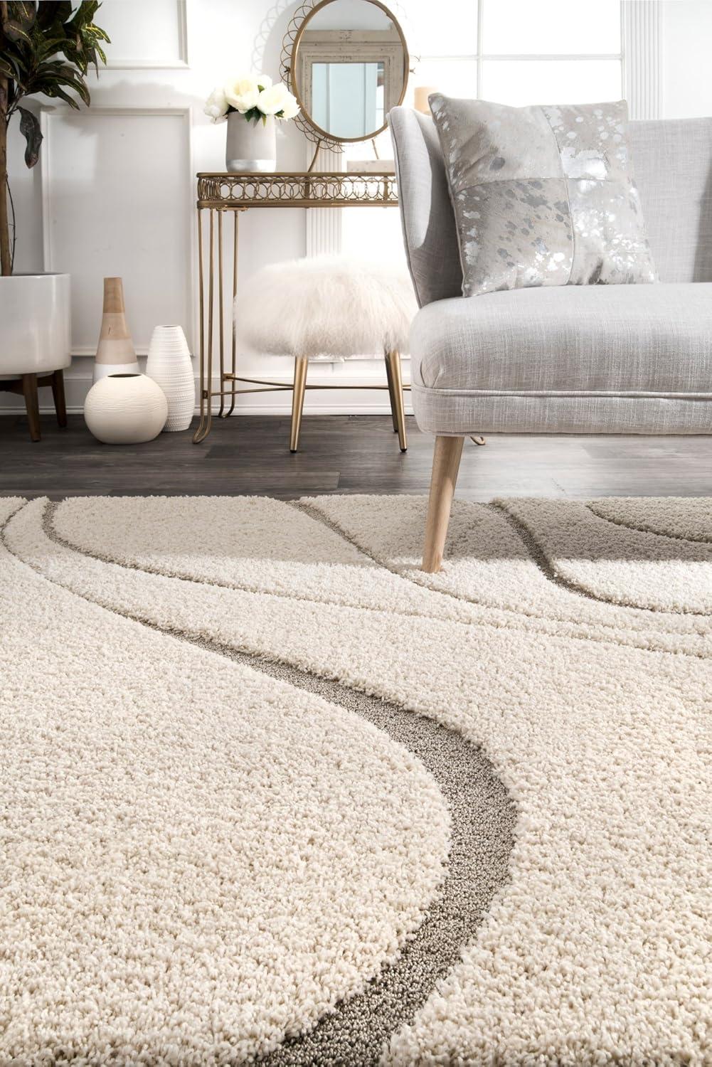 Nuloom Carolyn Abstract 10x14 Shag Indoor Area Rug for Living Room Bedroom Dining Room Nursery, Dark Grey