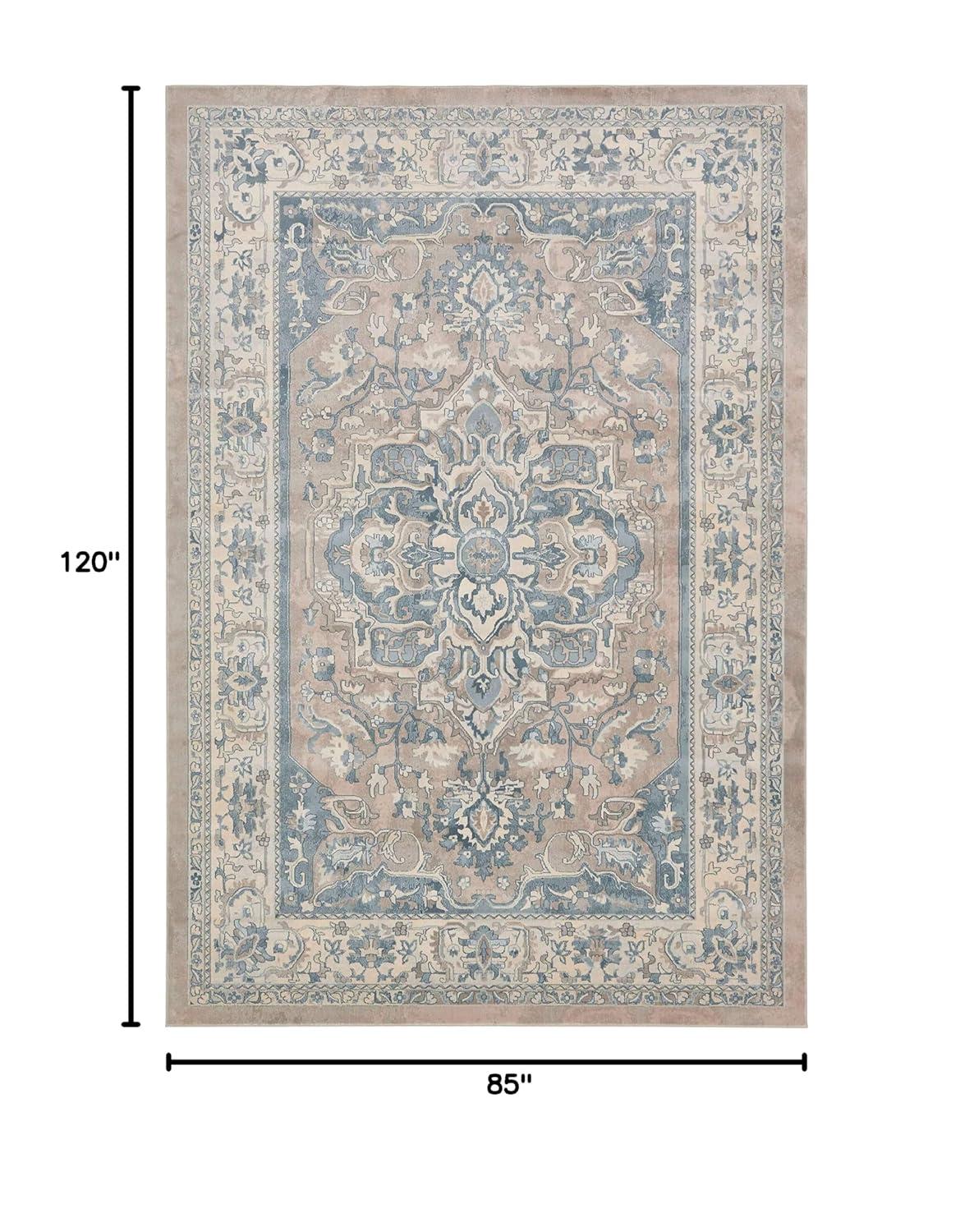 Unique Loom Paris Collection Area Rug - Louisa (7' 1" x 10' Rectangle Dark Gray/Beige)