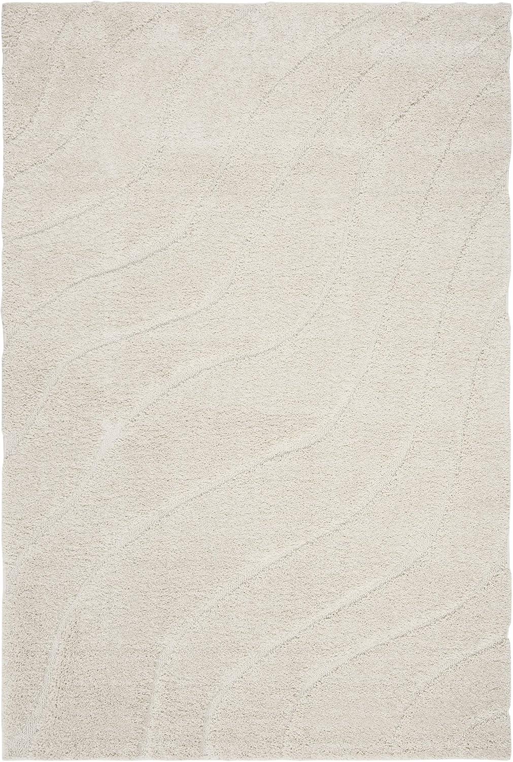 Florida Shag SG472 Power Loomed Indoor Area Rug - Creme/Creme - 5'3"x7'6" - Safavieh