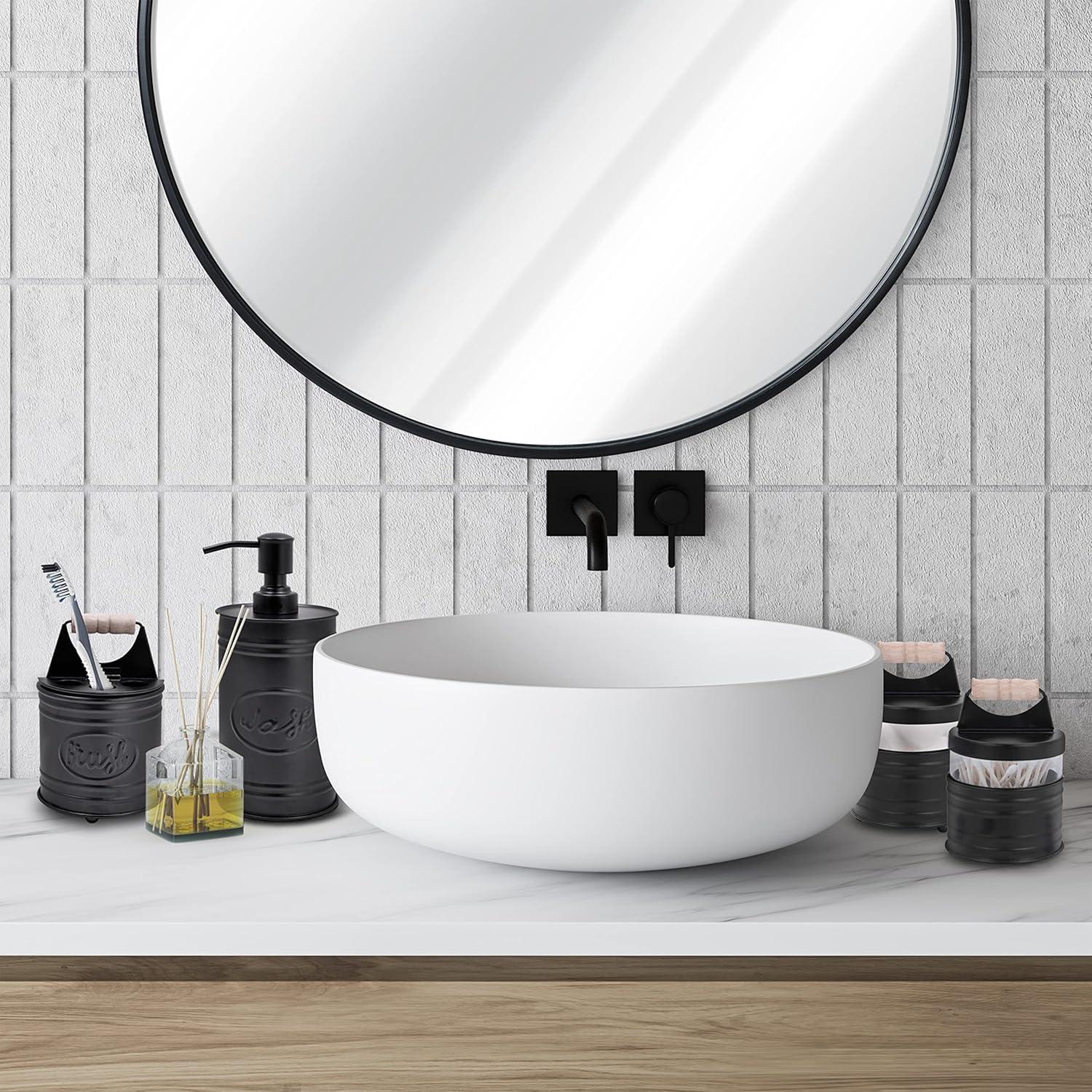 Autumn Alley Farmhouse 4-Piece Bathroom Accessories Set in Galvanized Black, Farmhouse Rustic Décor