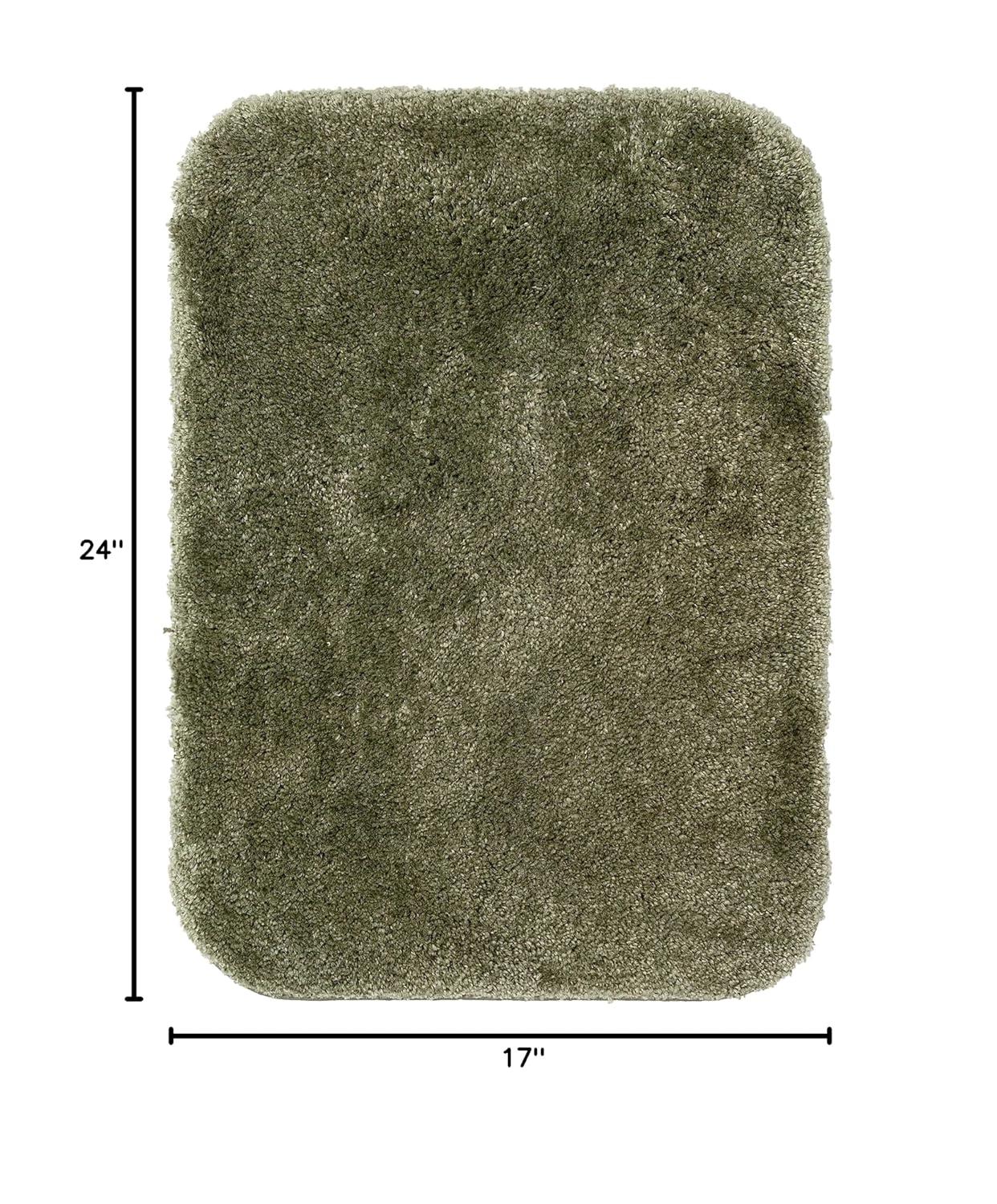 BrylaneHome The Elegance Bath Rug Collection - Bath Rug - 17" W 24" L, Olive