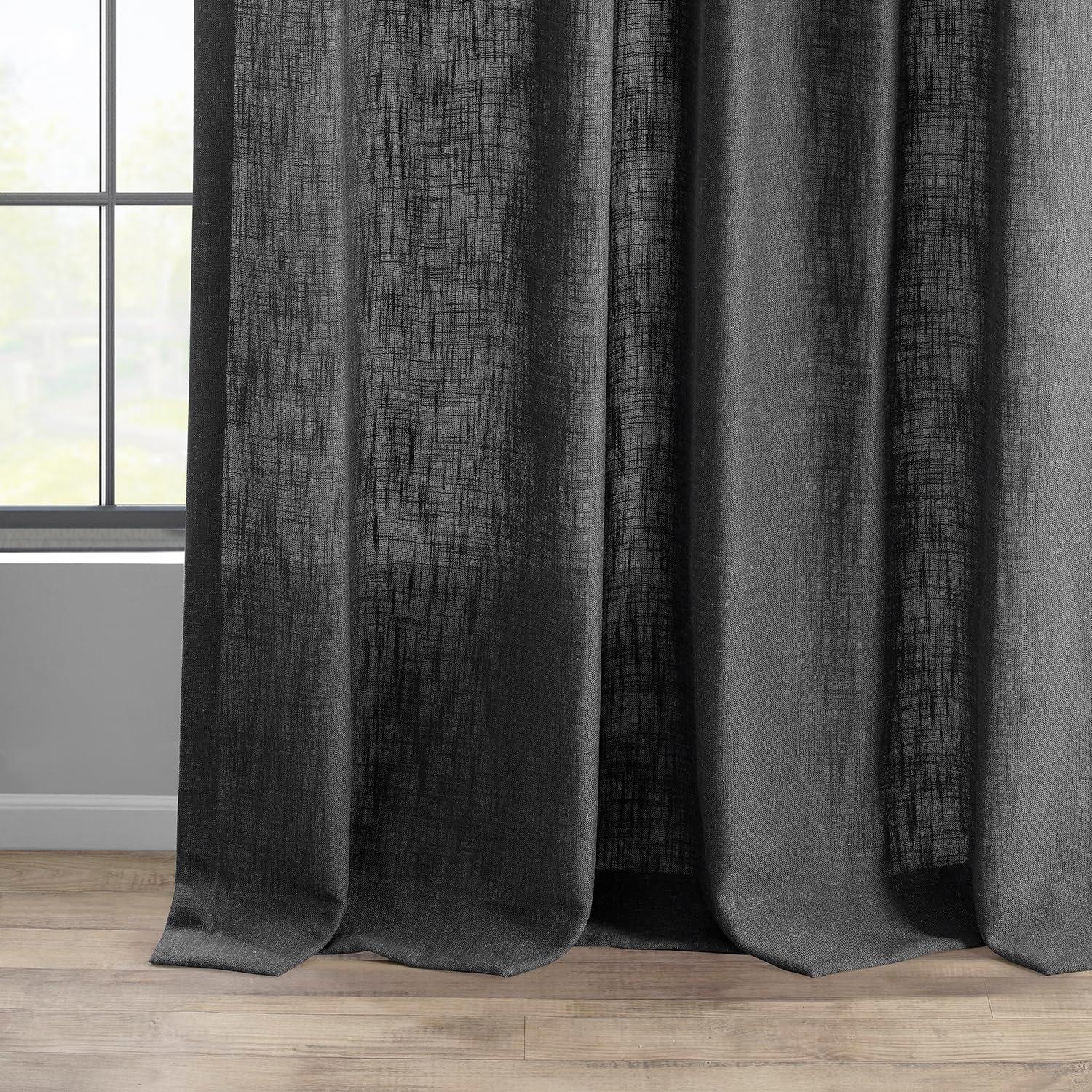 Half Price Drapes FHLCH-VET13195-84 Slate Heavy Faux Linen Curtain, 50 x 84, Grey