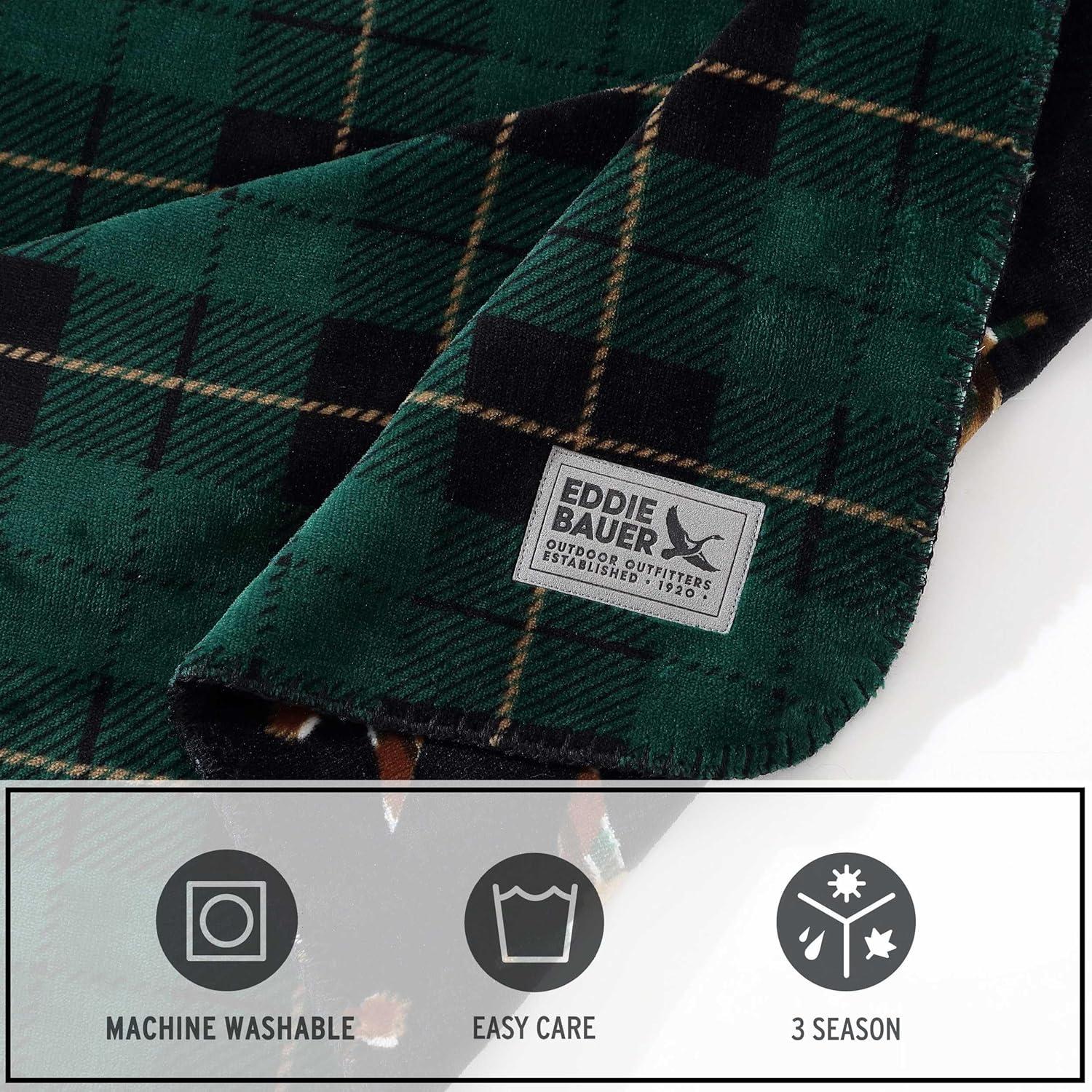 Capitol Hill Green Reversible Fleece Throw Blanket 60" x 70"