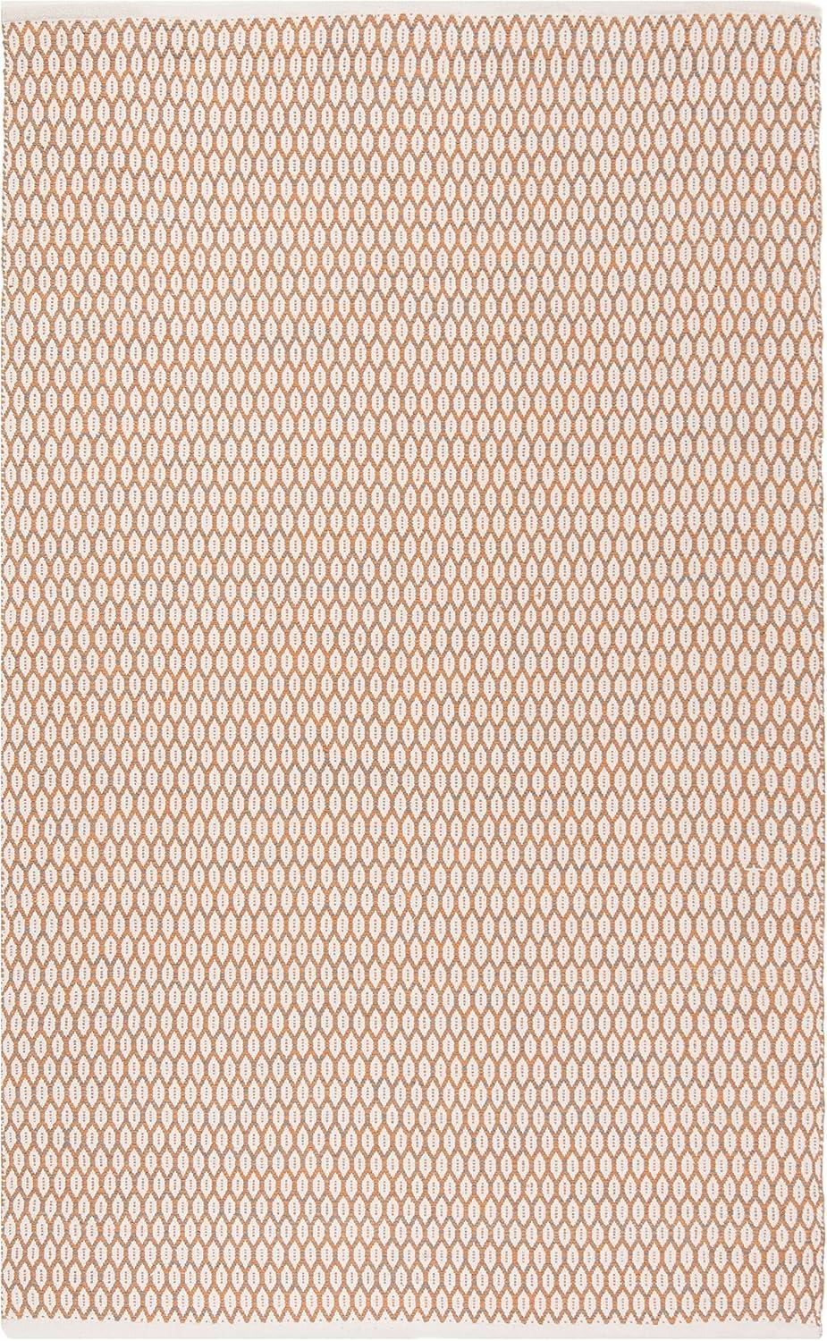SAFAVIEH Montauk Crystal Geometric Cotton Area Rug, Orange/Ivory, 8' x 10'