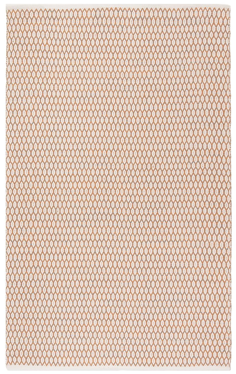 SAFAVIEH Montauk Crystal Geometric Cotton Area Rug, Orange/Ivory, 8' x 10'