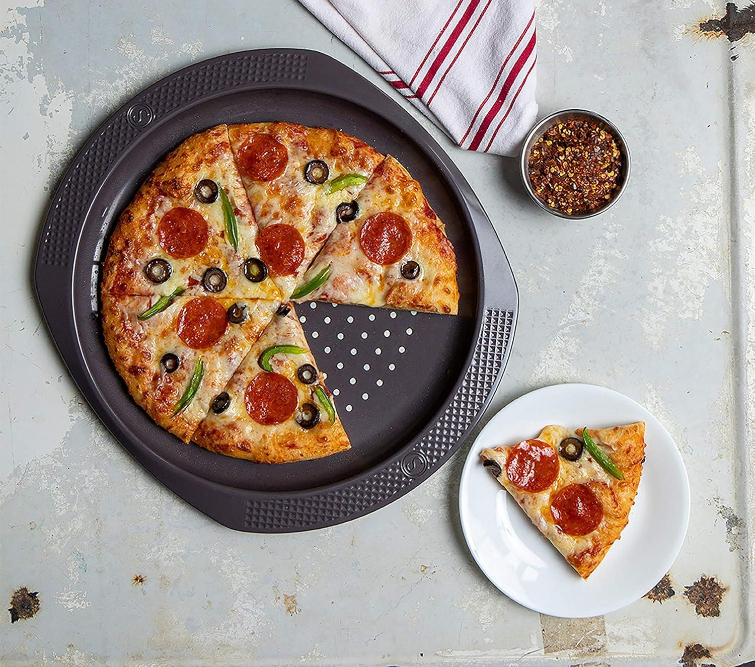 12-Inch Pizza Pan, Non-stick, Warp-resistant Carbon Steel, Dishwasher Safe, Artisan Bakeware Series