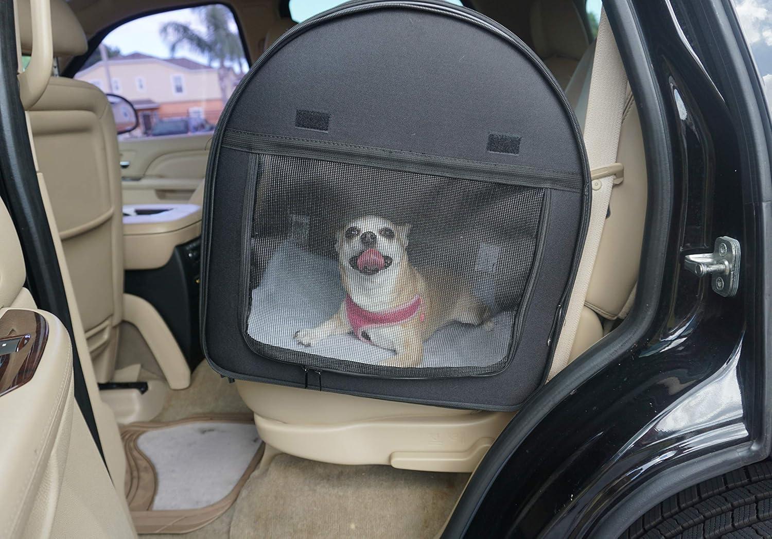 Gray Soft-Sided Double Travel Pet Carrier Crate