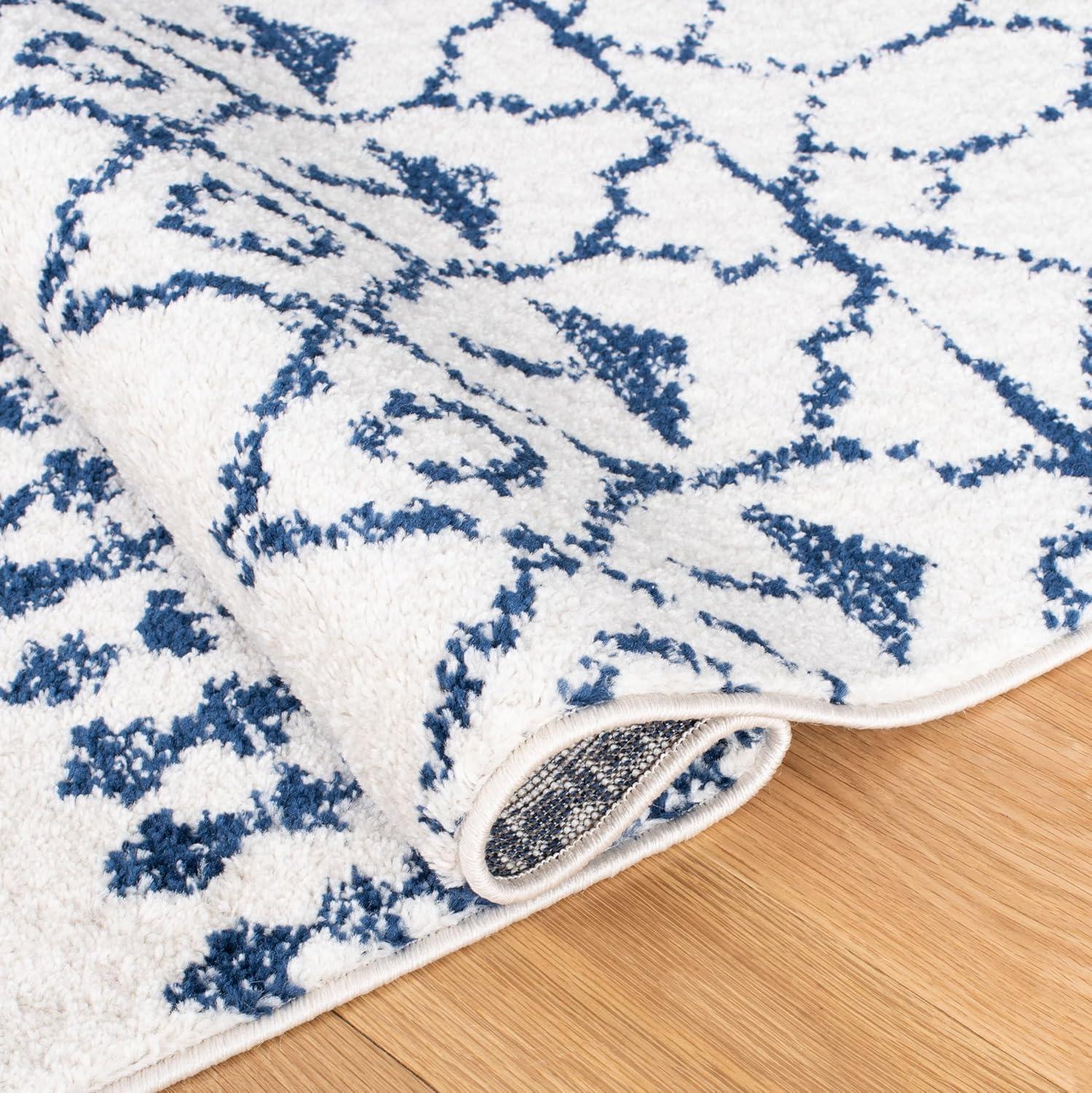 Tulum TUL229 Power Loomed Area Rug - Ivory/Navy - 6'x9' - Safavieh.