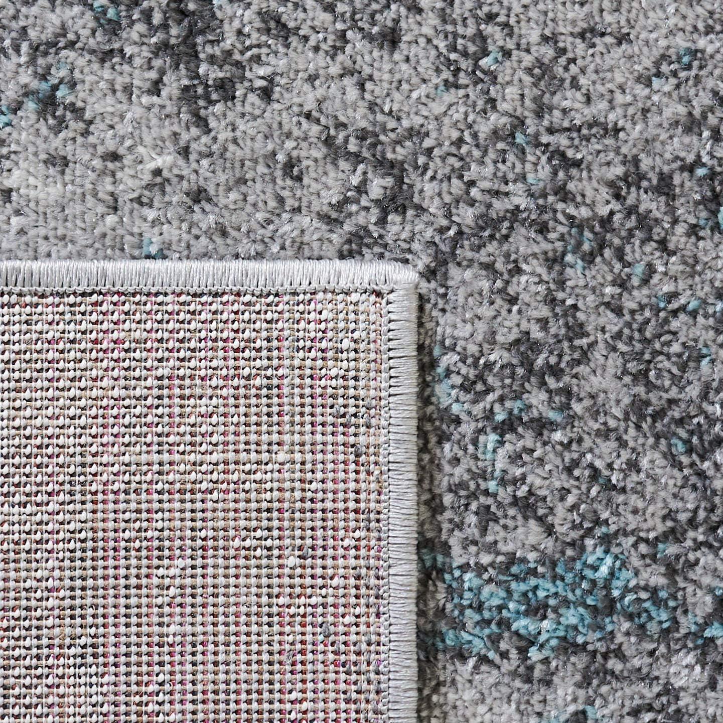 Adirondack ADR134 Machine Made Indoor Area Rug - Turquoise/Grey - 6'x6' - Safavieh