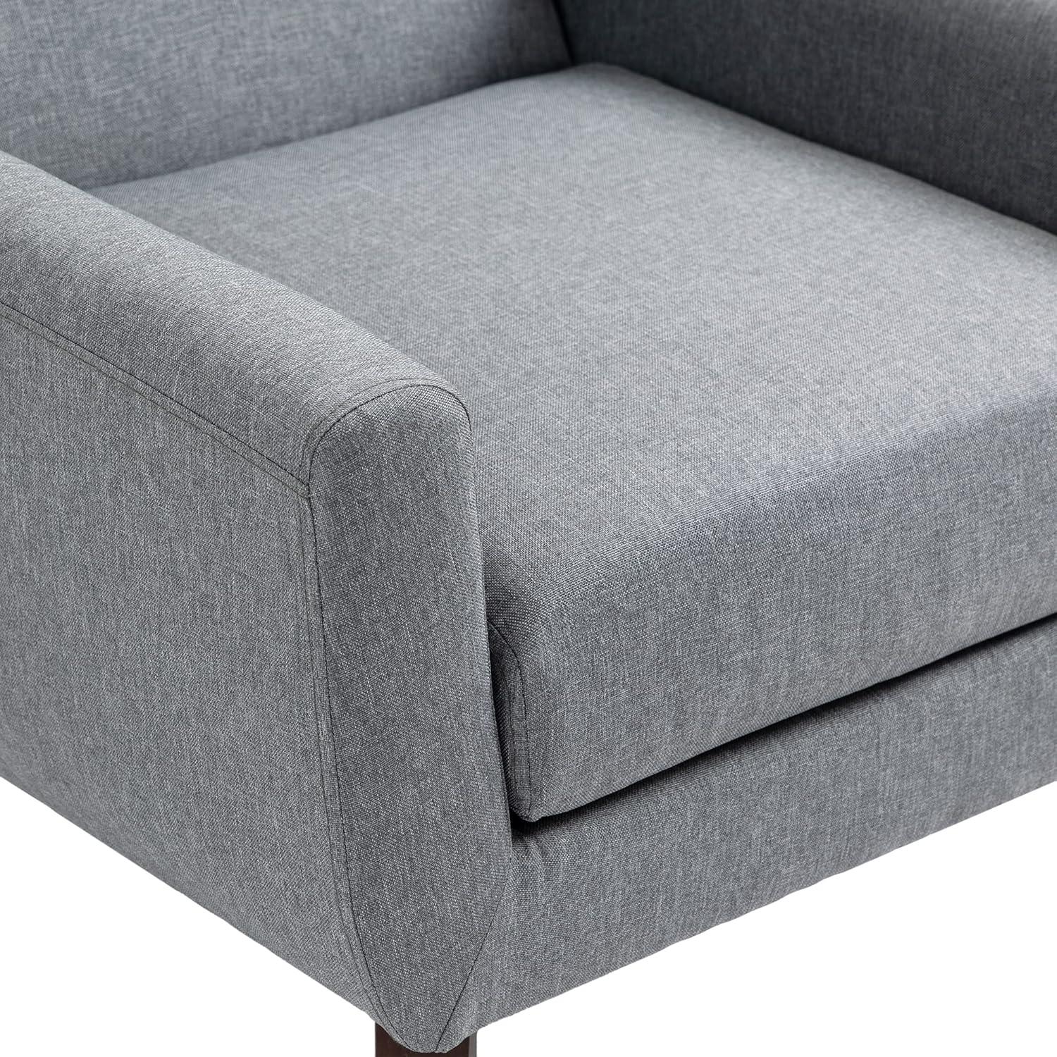 UIXE 2PCS Velvet Accent Chair, Modern Upholstered Arm Chair for Living Room Bedroom Office Room (Gray)