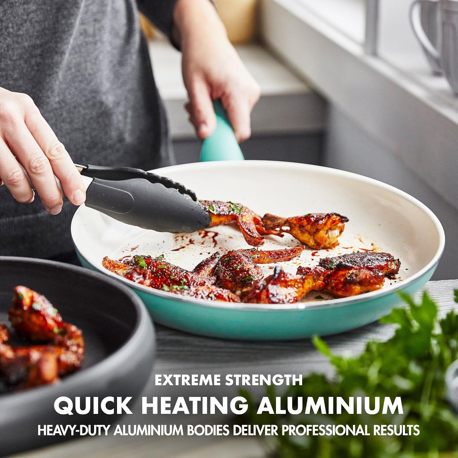 GreenPan GreenPan Rio Healthy Ceramic Nonstick 16 Piece Cookware Pots and Pans Set, PFAS-Free, Dishwasher Safe