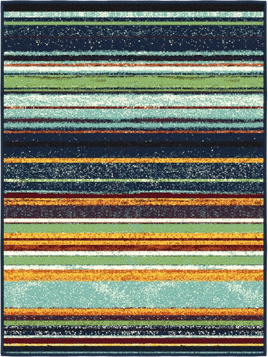 Multicolor Synthetic Non-Slip 27" x 36" Area Rug