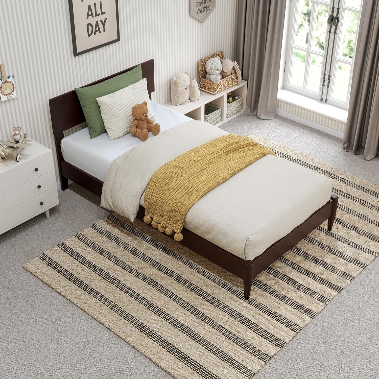 AFI Aria Queen Modern Solid Wood Low Profile Platform Bed, Espresso