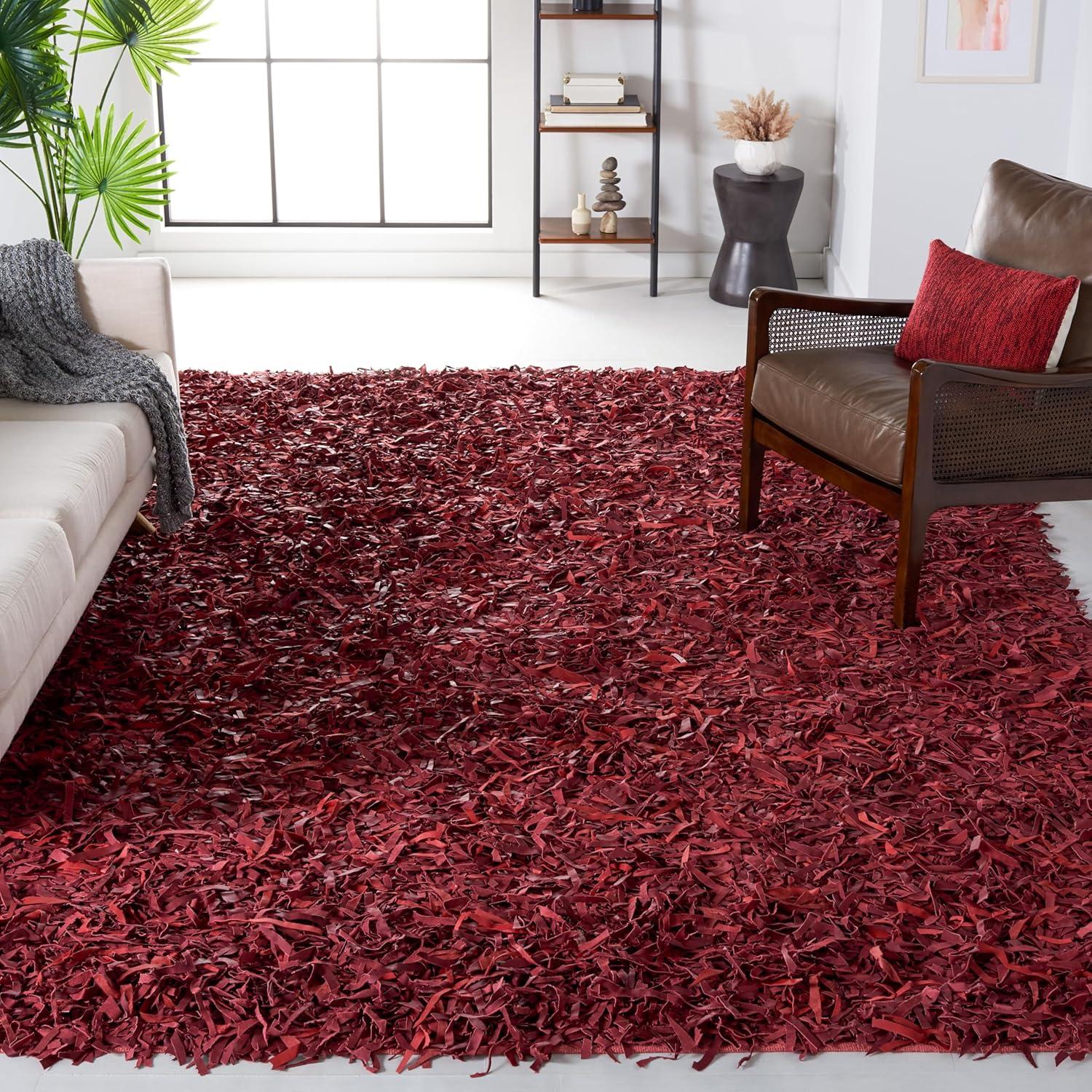 Schaefer Handwoven Leather Solid Color Rug