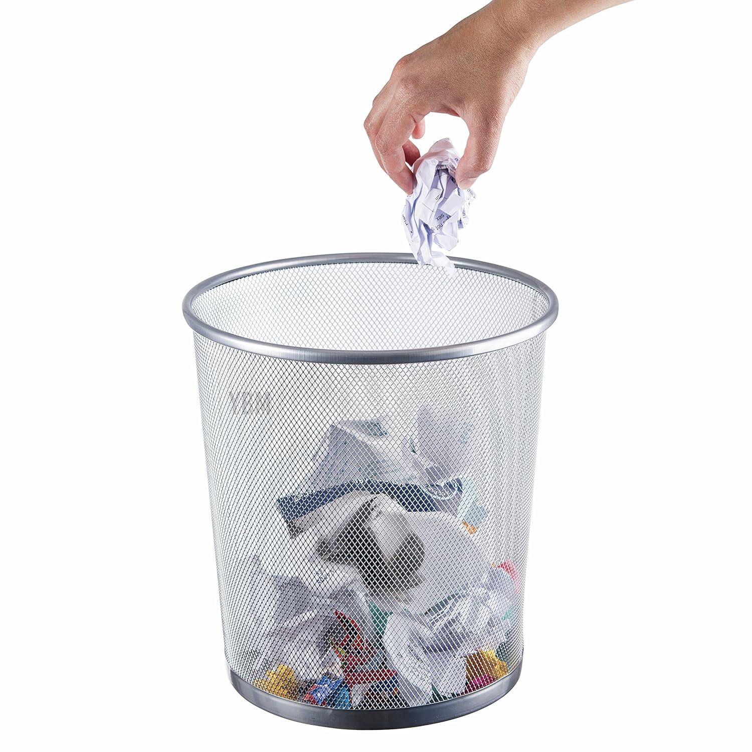 LcXctD Mesh Wastebasket Trash Can for Home and Office Workspace, Metal Office Trash Can Round-Shaped - 4.75 Gallon, 2485
