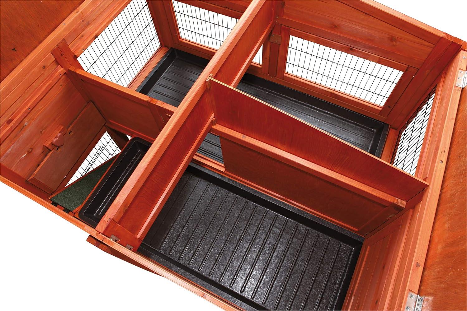 TRIXIE Deluxe 2-Story Rabbit Hutch with Run, Attic Storage Ramp, Ideal for Rabbits Guinea Pigs