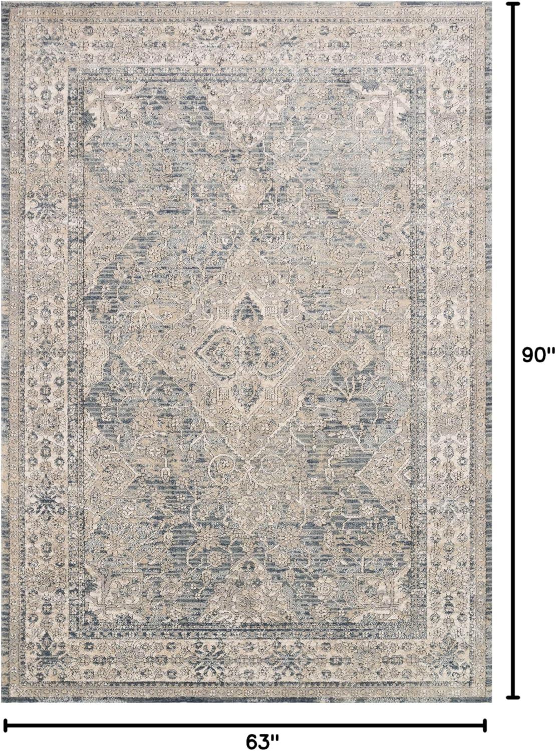 Loloi Teagan Sky / Natural 5'-3" x 7'-6" Area Rug