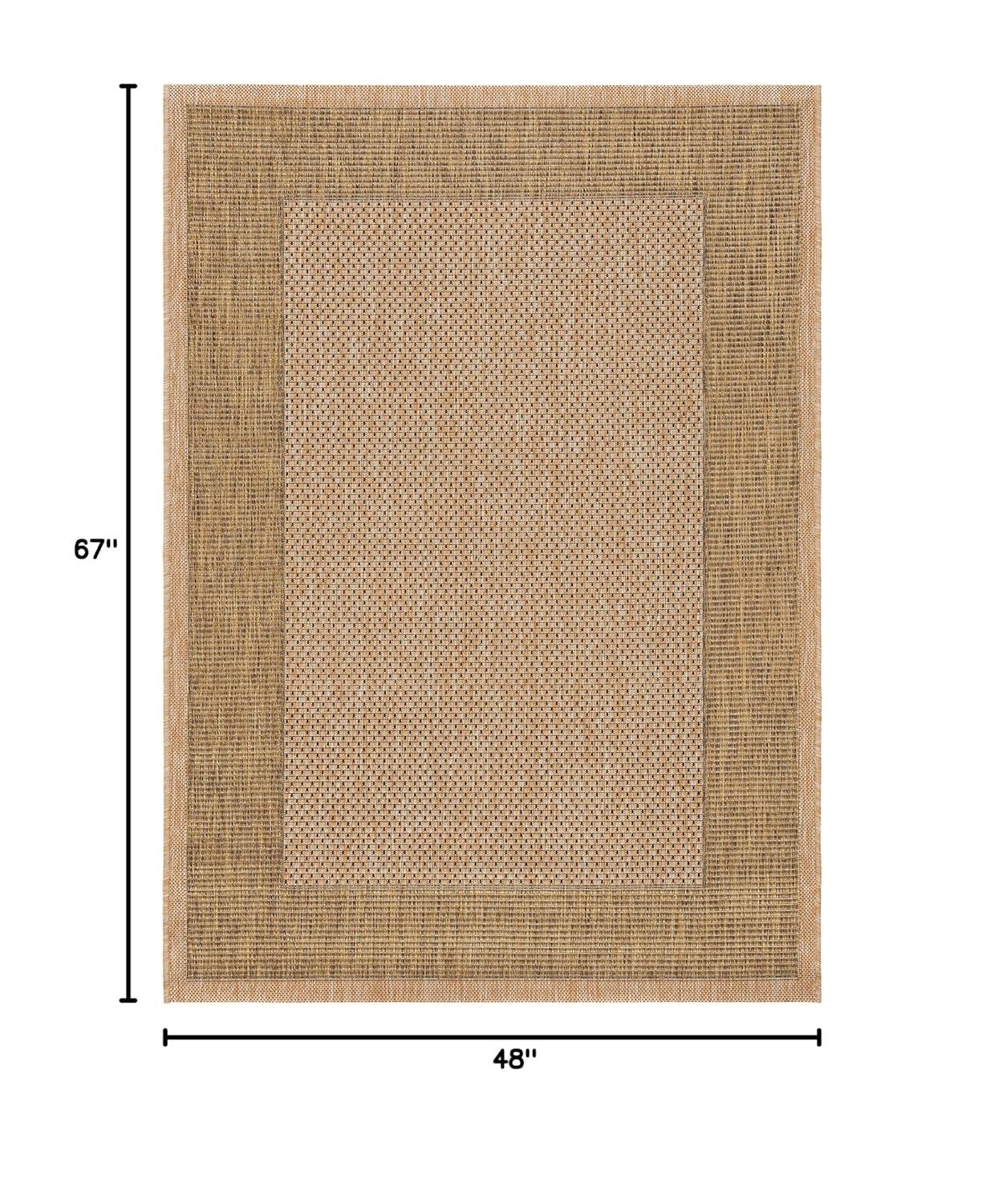Courtyard CY7987 Power Loomed Indoor/Outdoor Area Rug - Natural/Gold - 4'x5'7" - Safavieh.
