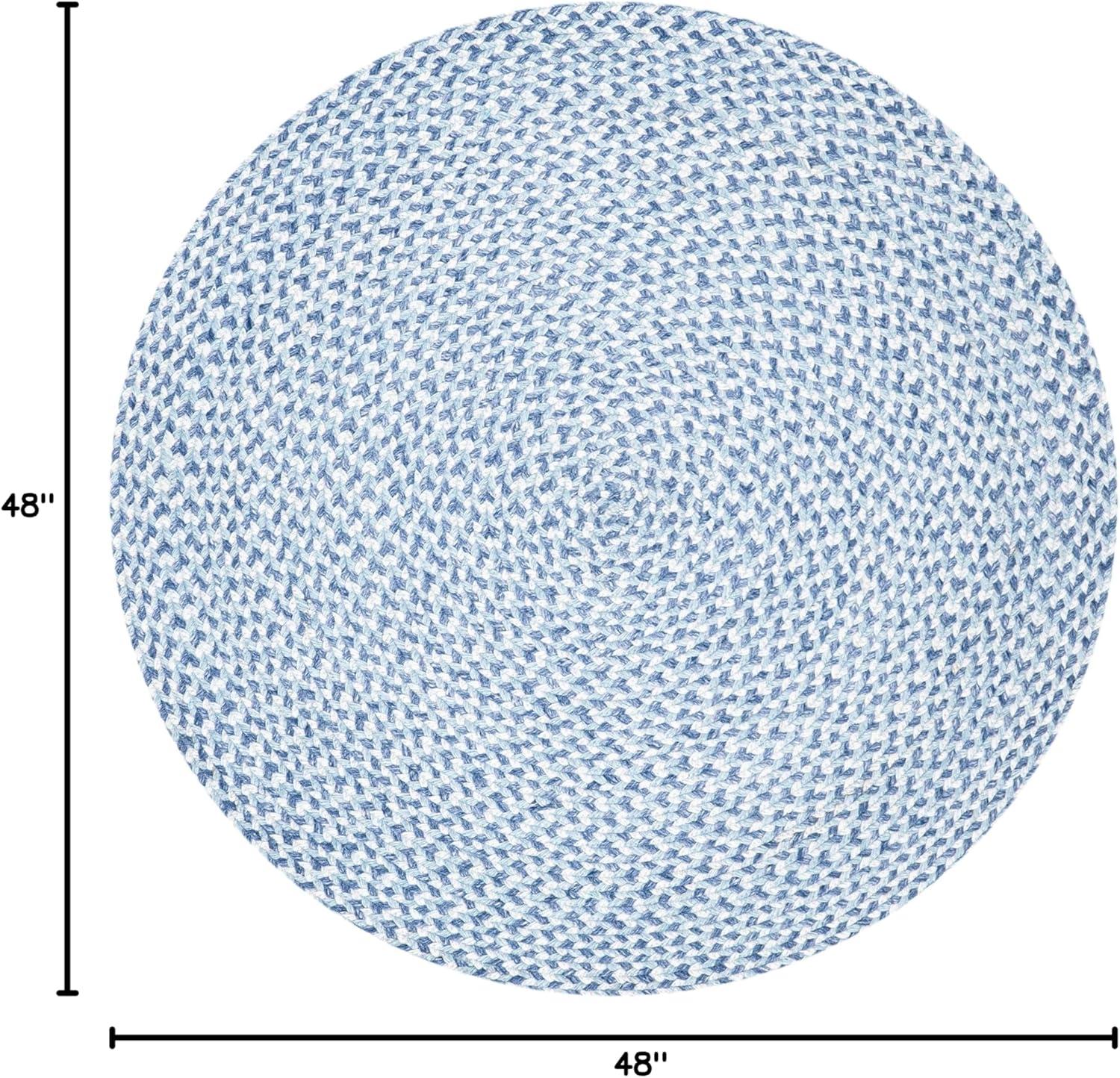 Braided BRD801 Hand Woven Area Rug - Blue/Aqua - 4' round - Safavieh.