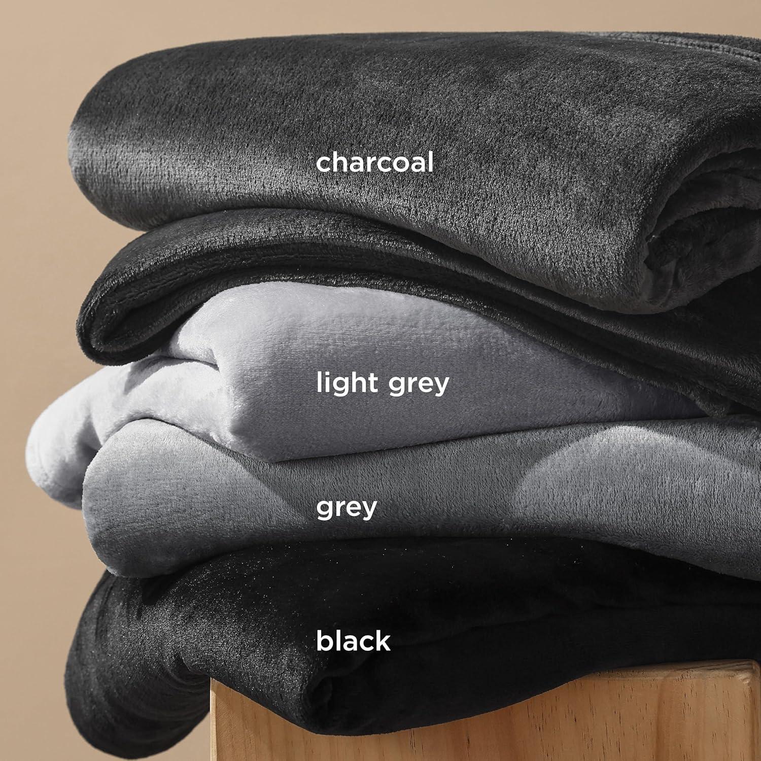 Fleece Blanket Throw Blanket Dark Grey - 300GSM Throw Blankets for Couch, Sofa, Bed, Soft Lightweight Plush Cozy Blankets and Throws for Toddlers