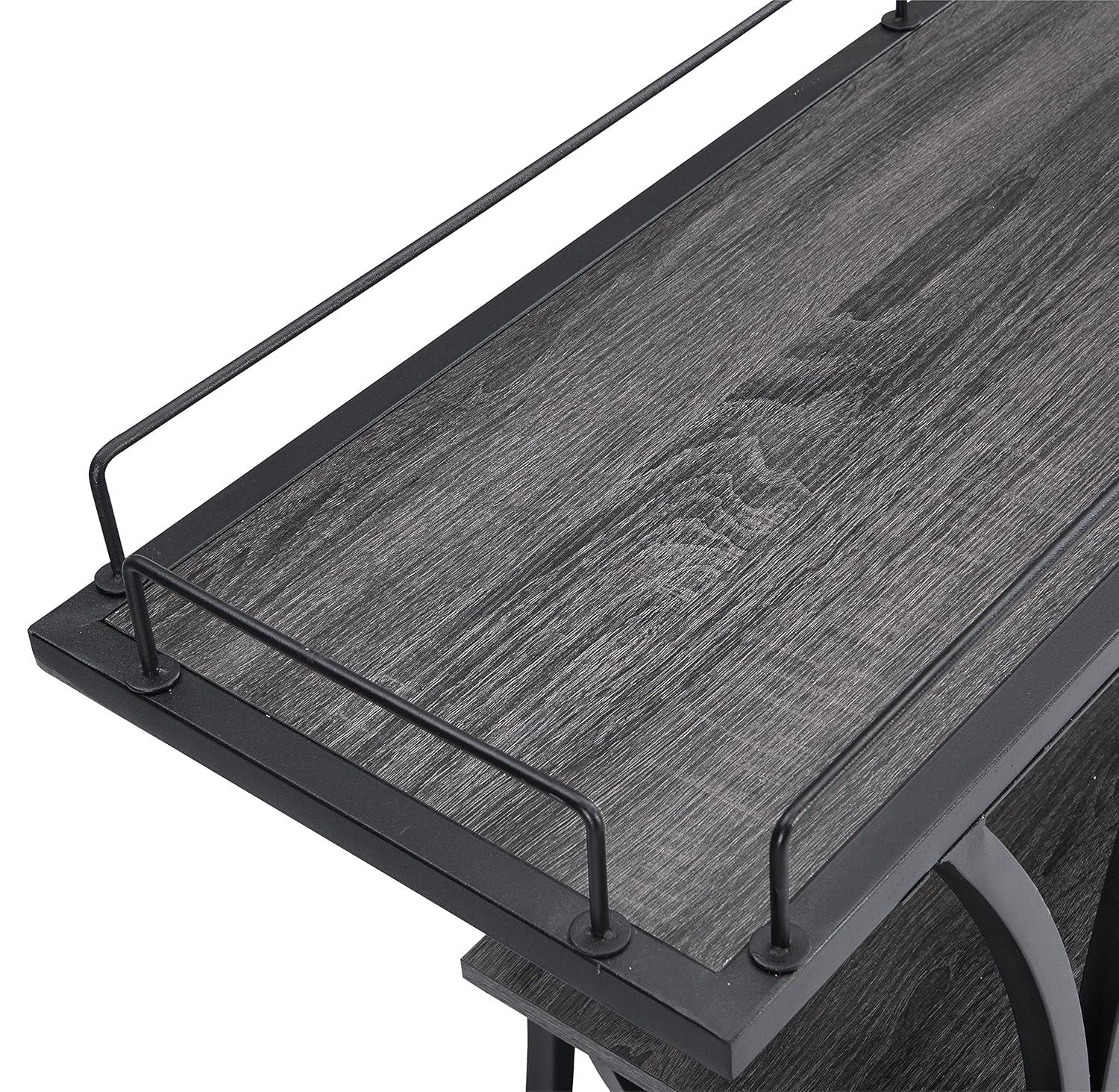 Industrial Bar Cart Kitchen Bar&Serving Cart For Home With Wheels 3 -Tier Storage Shelves