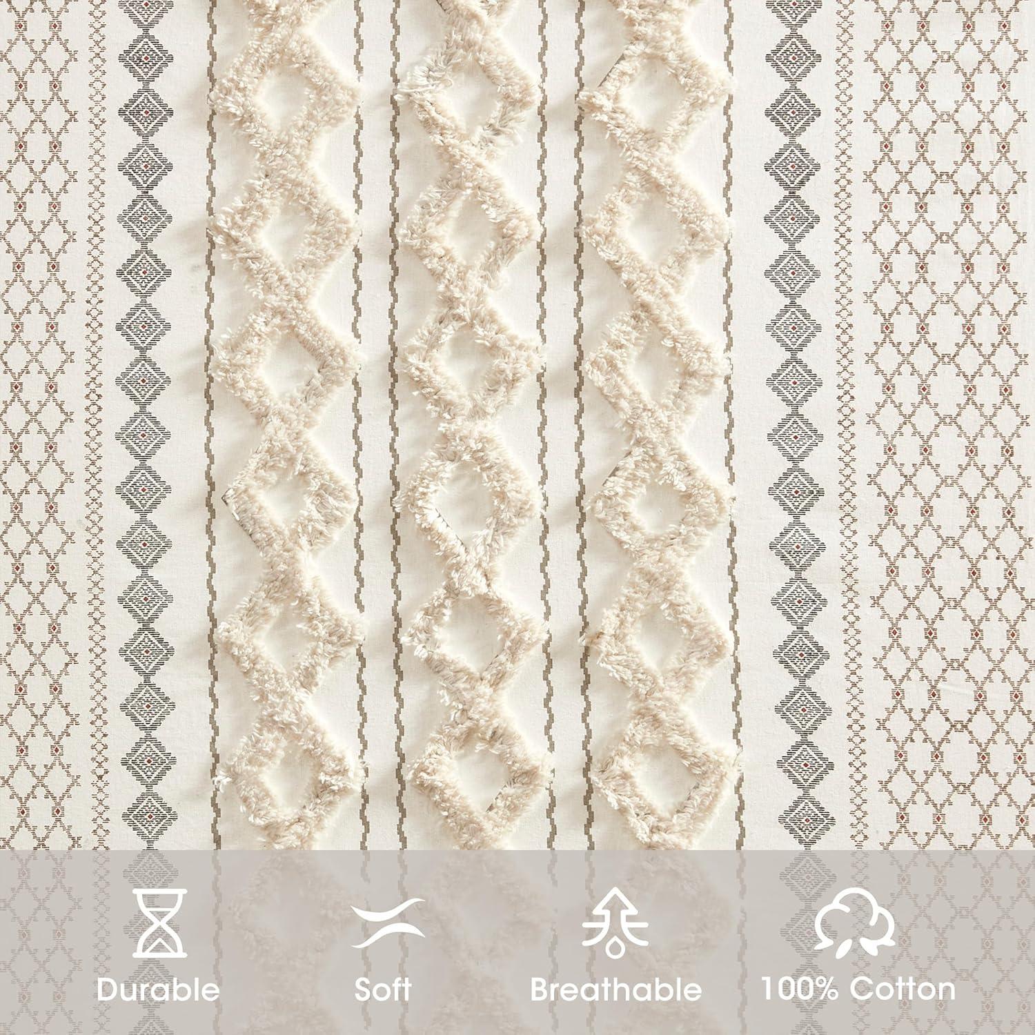 INK+IVY Imani Cotton Printed Boho Single Curtain Panel with Chenille Stripe and Lining & Reviews | Wayfair