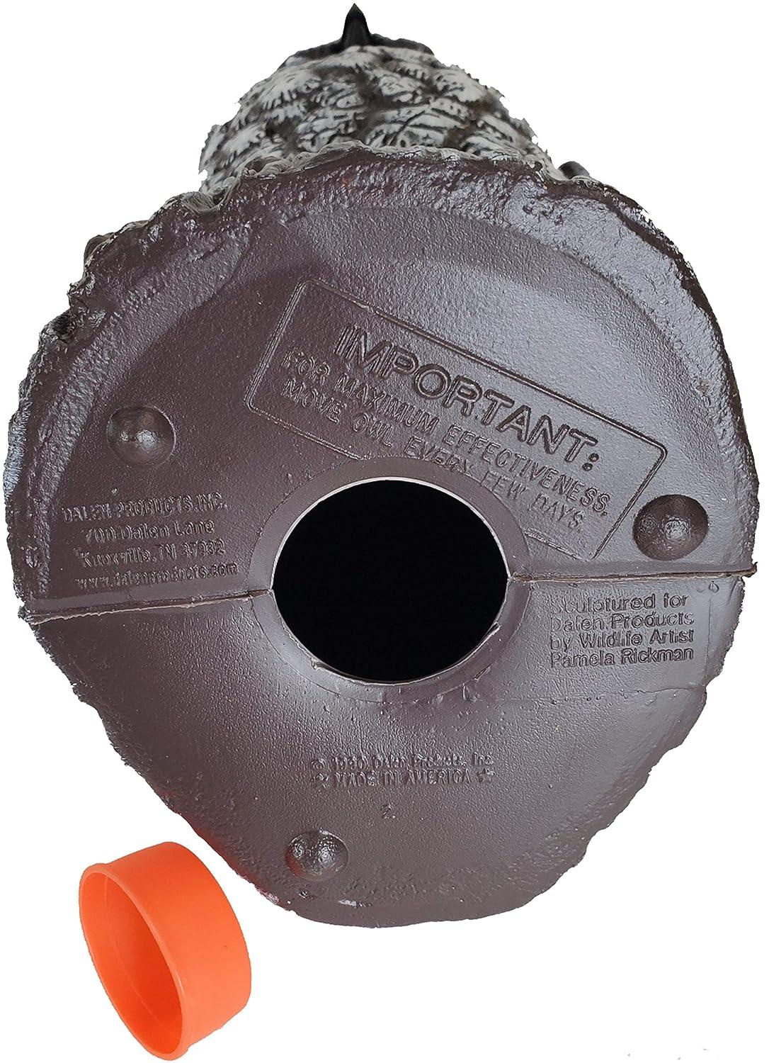 Dalen Fake Owl Decoy to Scare Birds Away from Gardens, Rooftops, and Patios - Scarecrow Provides Chemical-Free Pest Control - Safe and Humane, 16" Great Horned Owl - Snow White