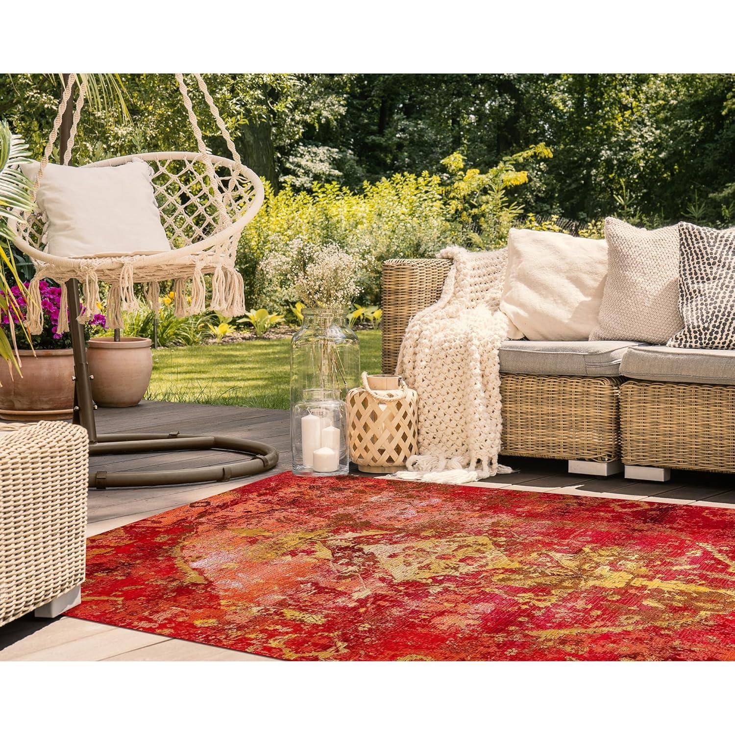 Liora Manne Marina Kermin Indoor/Outdoor Rug Saffron 2'7" x 4'3"
