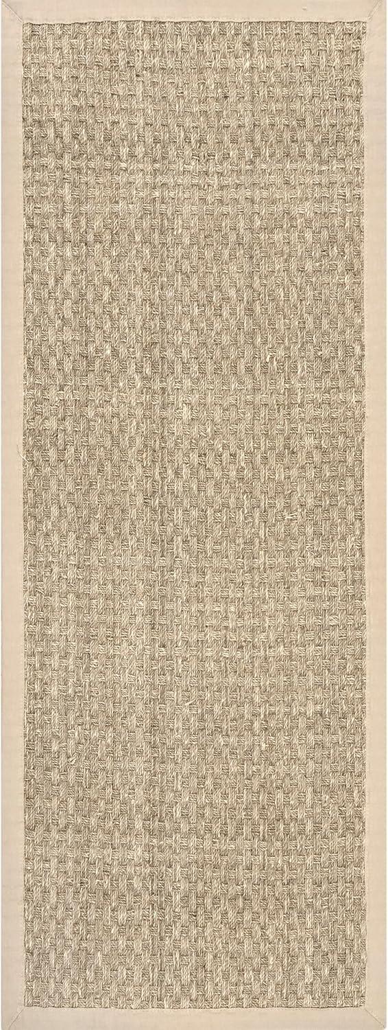 Nuloom Hesse Checker Weave Seagrass Kitchen Runner Indoor Area Rug - Hallway, Entryway, 2' 6" x 6', Natural