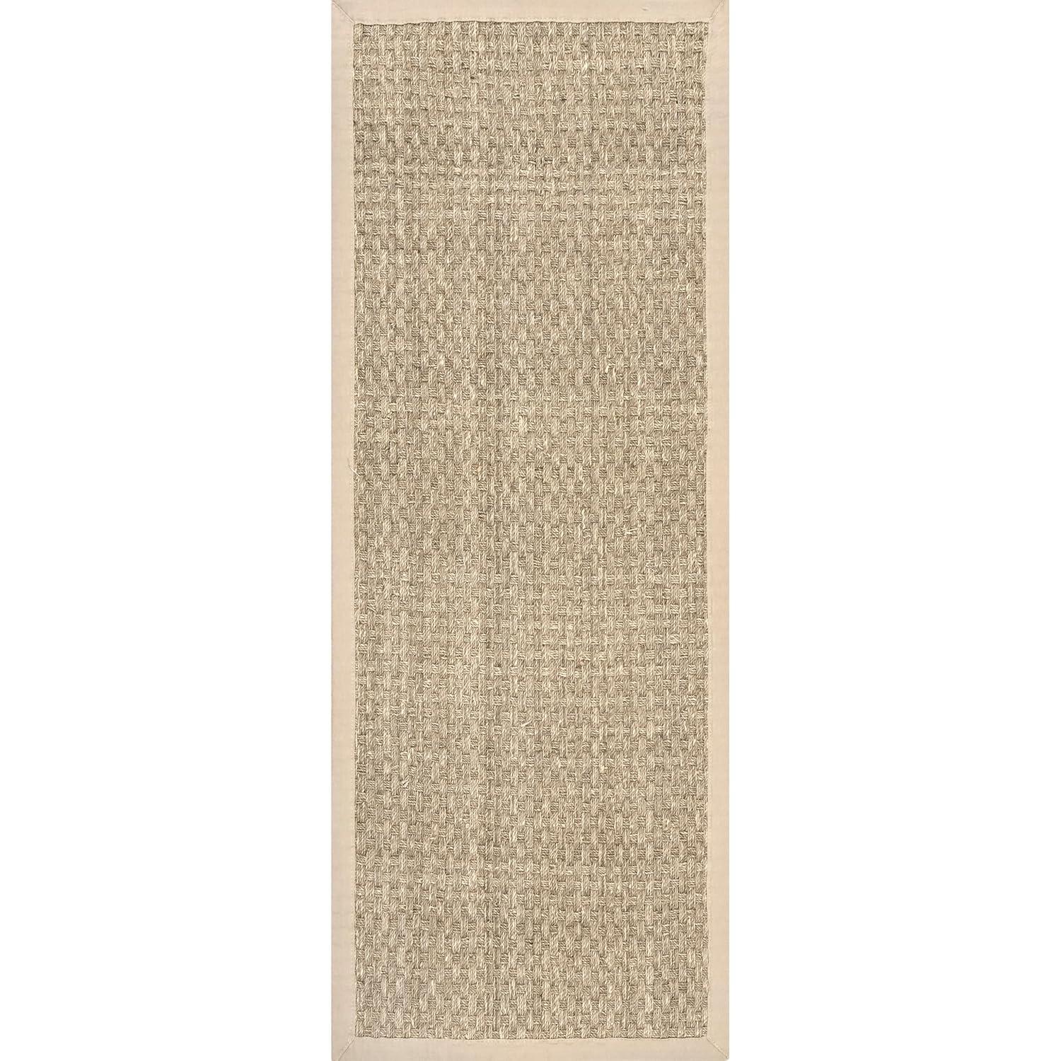 Nuloom Hesse Checker Weave Seagrass Kitchen Runner Indoor Area Rug - Hallway, Entryway, 2' 6" x 6', Natural