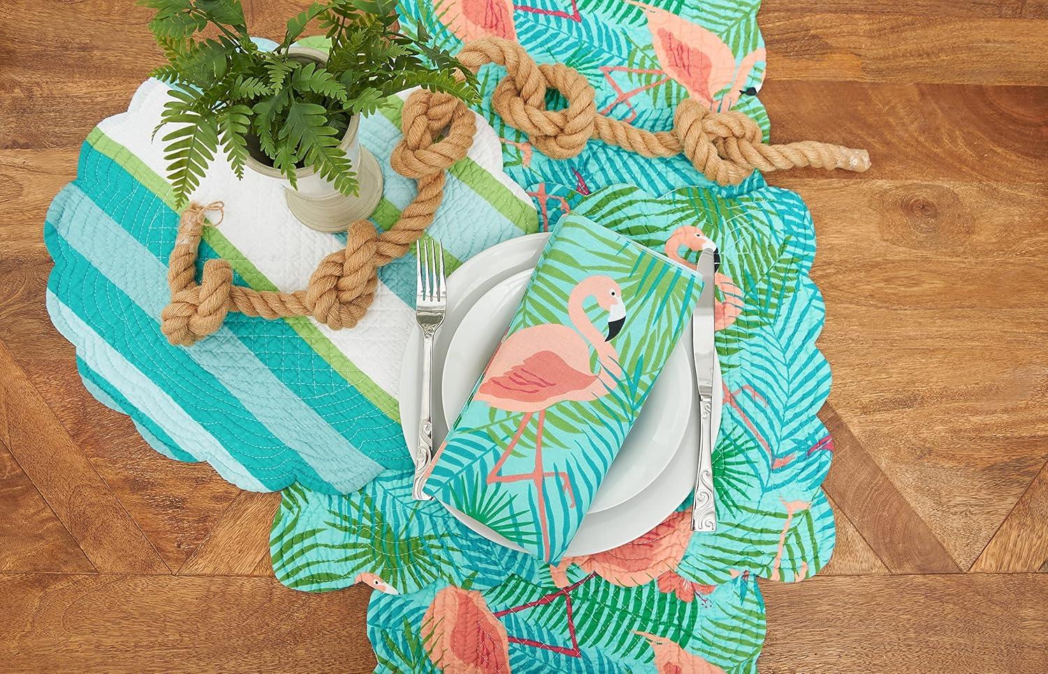 C&F Home Isla Island Cotton Quilted Reversible Rectangular Placemat Set of 6