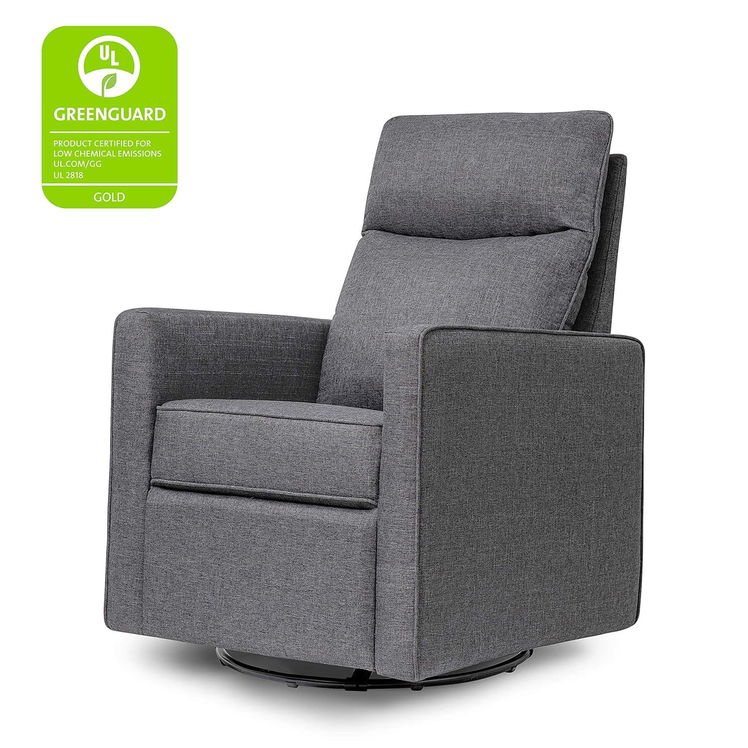 Shadow Gray Gabby Pillowback Swivel Glider Chair