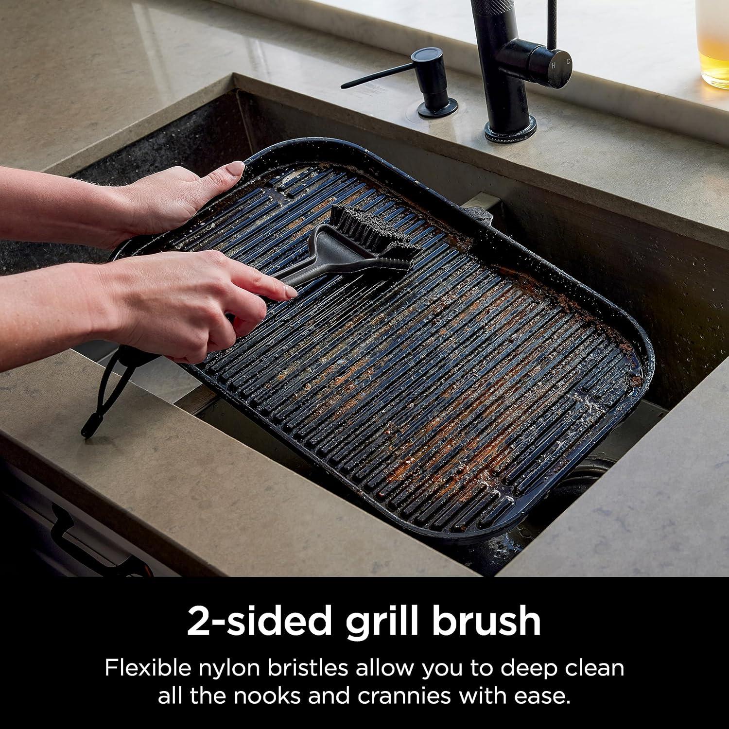 Ninja Cleaning Brush, Compatible With All Ninja Woodfire Outdoor Grills (og700, Og800, And Og900 Series), Non-scratch, Heat Resistant, Scraper Tool, Black