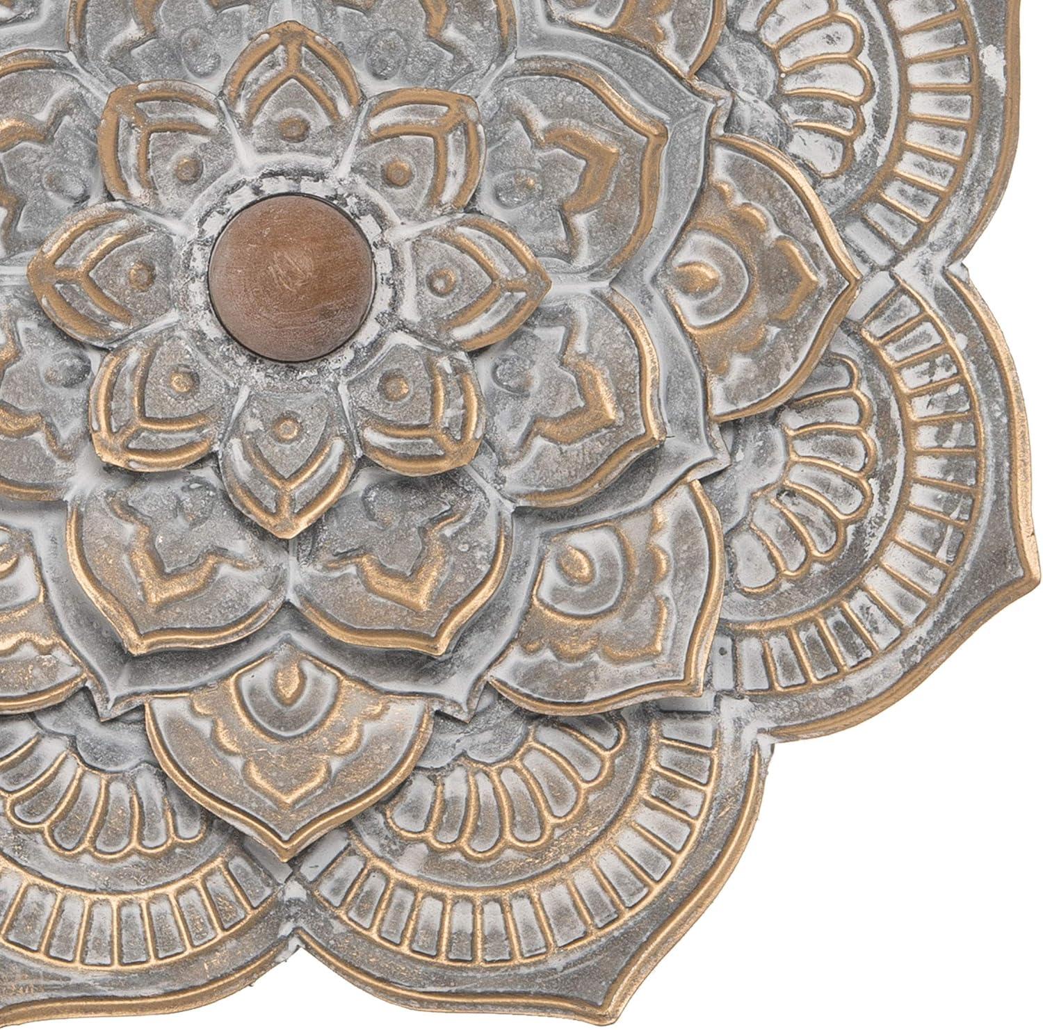 Distressed Patina Metal Layered Flower Wall Décor - Foreside Home & Garden