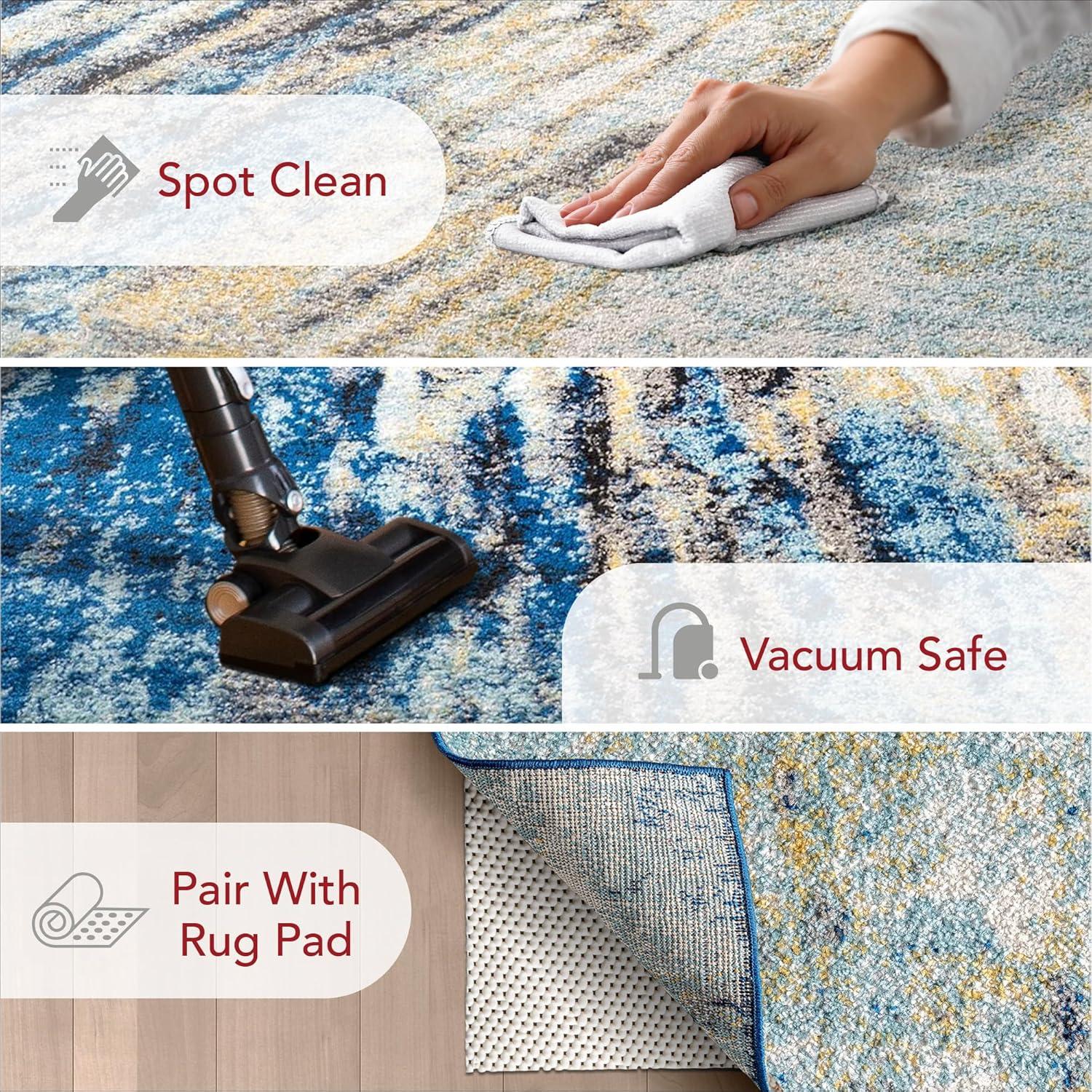 2'8"x8' Runner Katharina Area Rug Blue- nuLOOM: Low Pile, Stain-Resistant, Nautical Style, Indoor Use