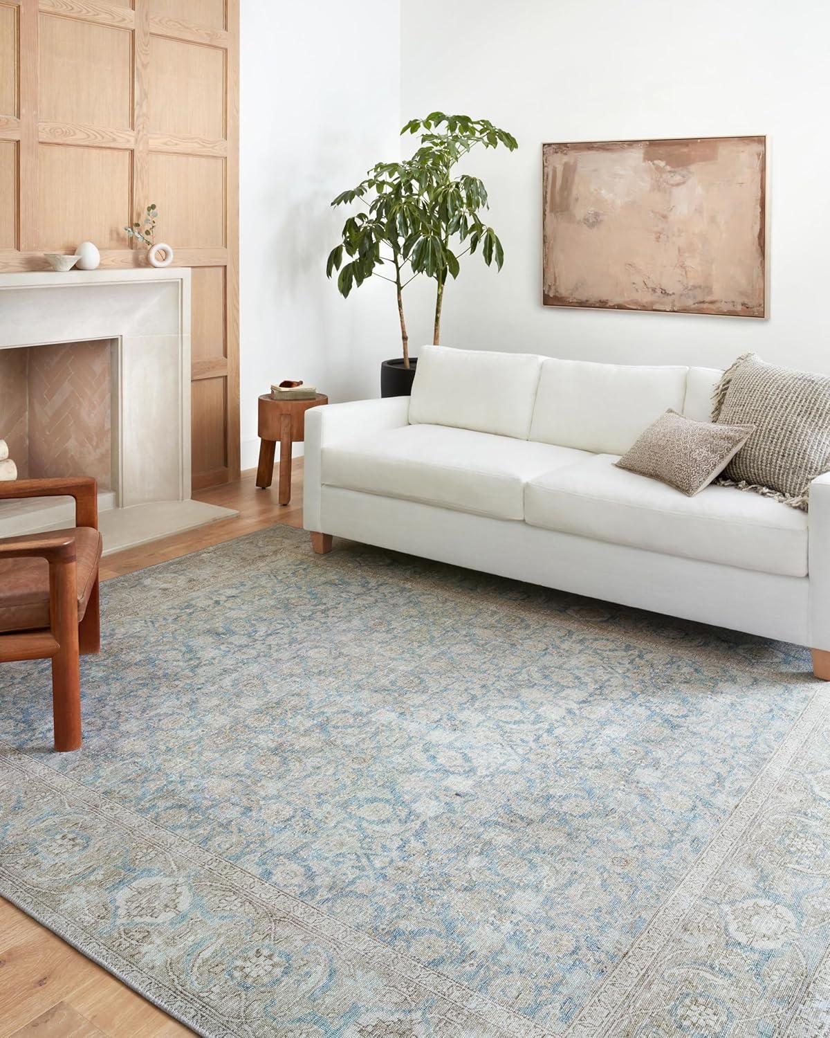 Loloi II Wynter WYN-10 Ocean / Silver Oriental Area Rug 2'-0" x 5'-0"