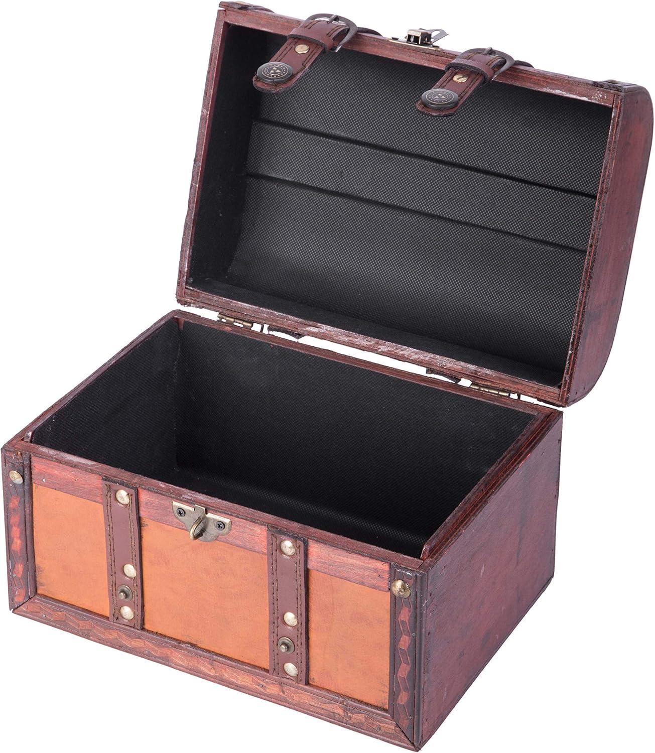 Vintiquewise Decorative Leather Treasure Boxes