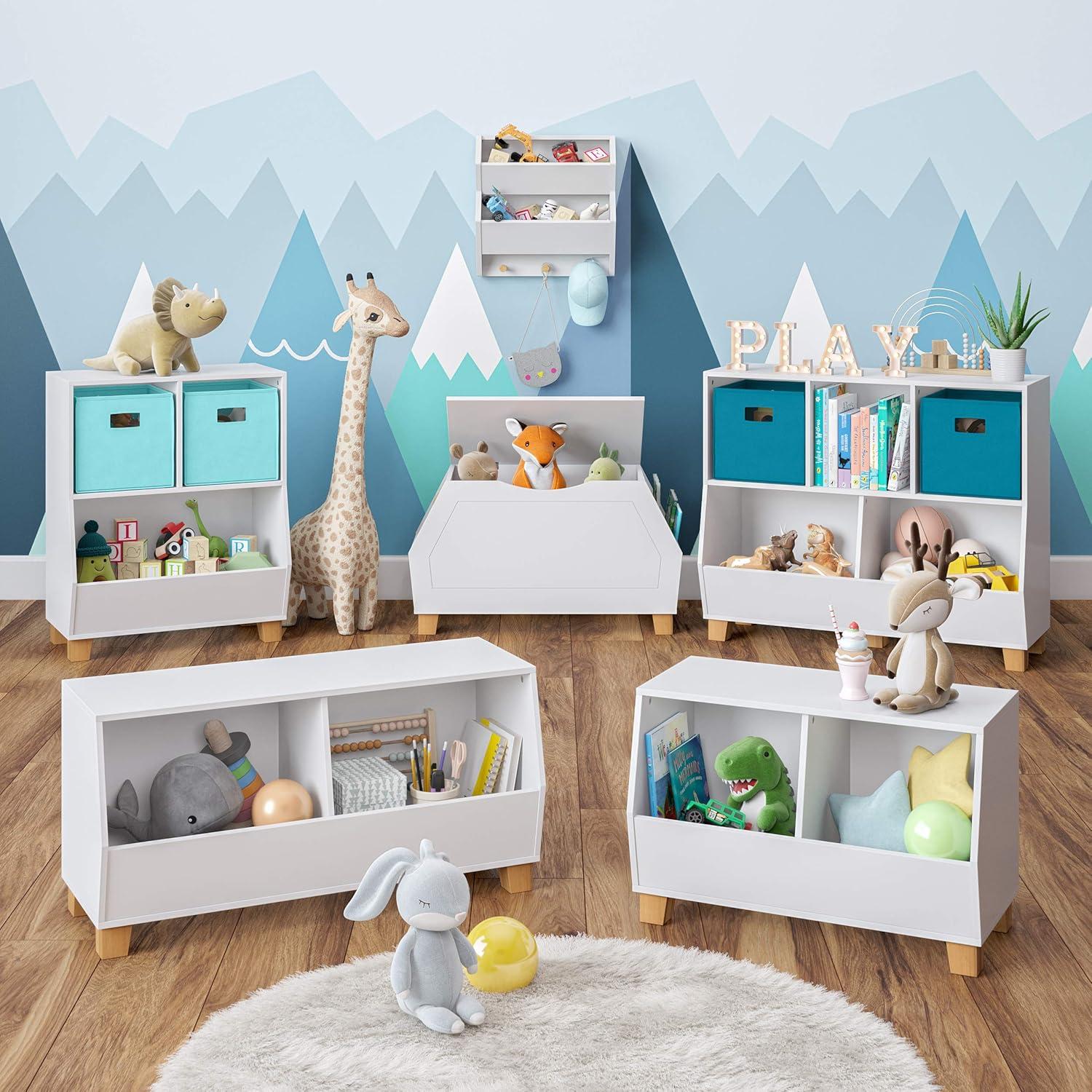 RiverRidge Home RiverRidge Kids Catch-All 24in Toy Storage Organizer with 2 Cubbies and 2 Storage Compartments
