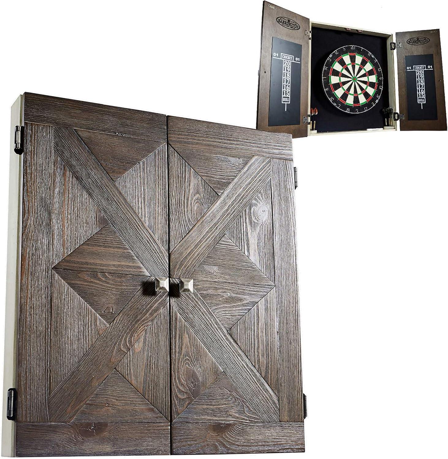 Bellevue Premium Bristle Dartboard and Cabinet Set with Darts