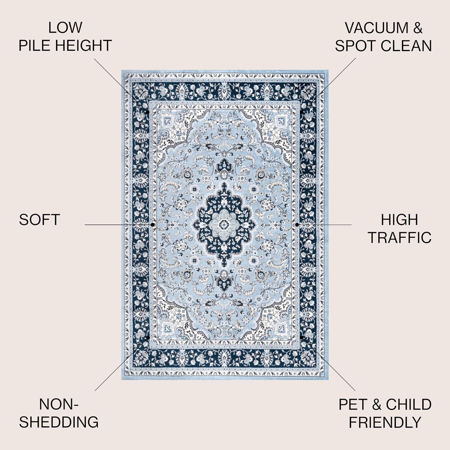 Palmette Modern Persian Floral Area Rug - JONATHAN Y