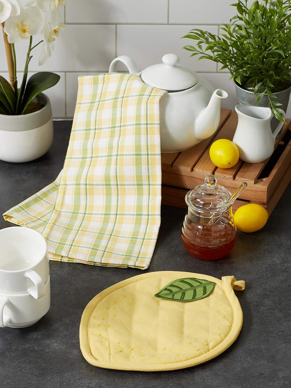 Lemon Shaped Potholder & Towel Gift Set