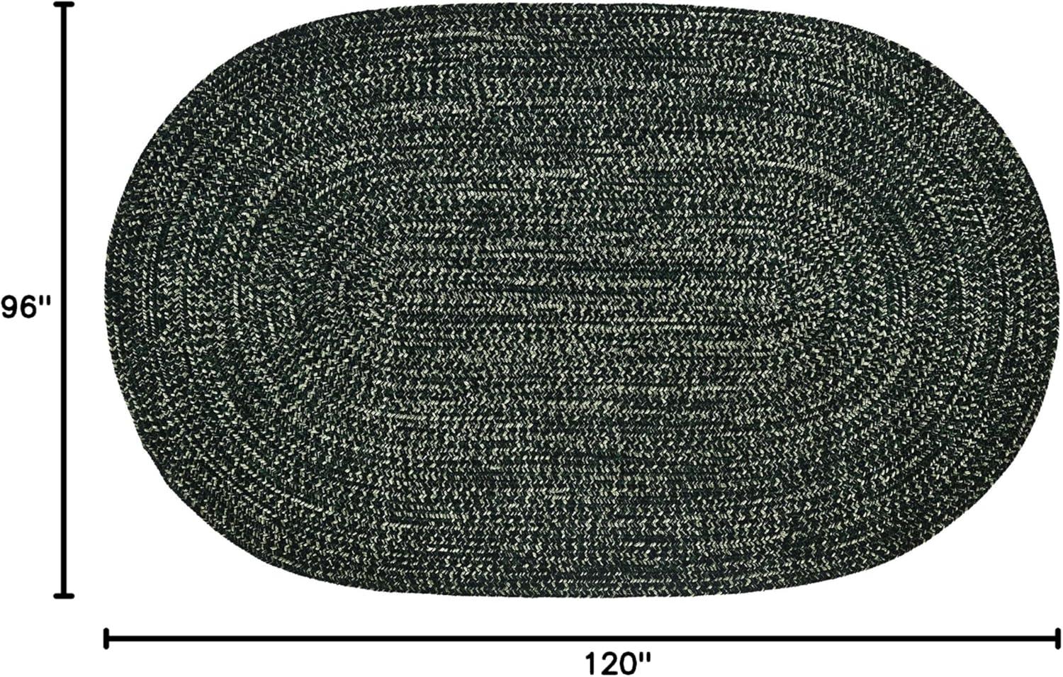 Better Trends Chenille Tweed Braid Collection is Durable and Stain Resistant Reversible Indoor Area Utility Rug 100% Polyester in Vibrant Colors, 96" x 120" Oval, Diluth & Emerald