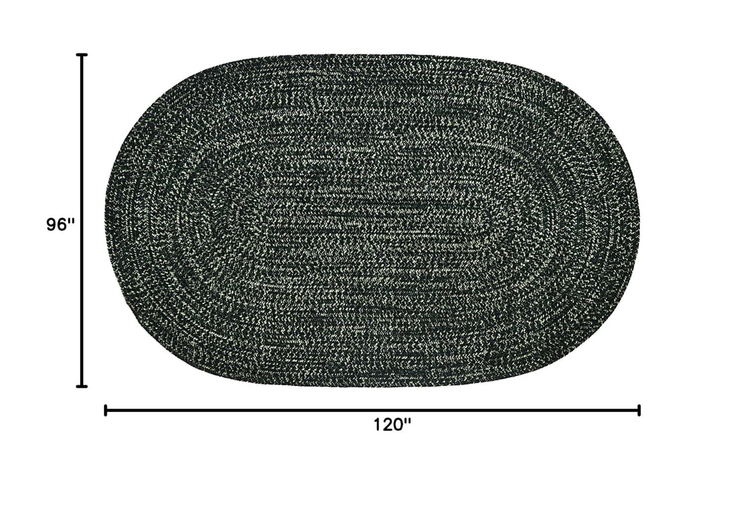 Better Trends Chenille Tweed Braid Collection is Durable and Stain Resistant Reversible Indoor Area Utility Rug 100% Polyester in Vibrant Colors, 96" x 120" Oval, Diluth & Emerald