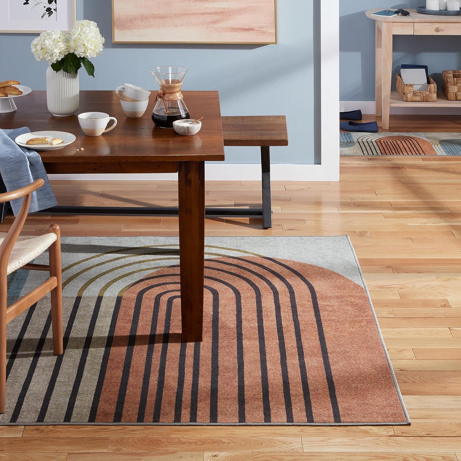 Town & Country Everyday Avani Everwash Non-Slip Backing Area Rug Beige/Rust
