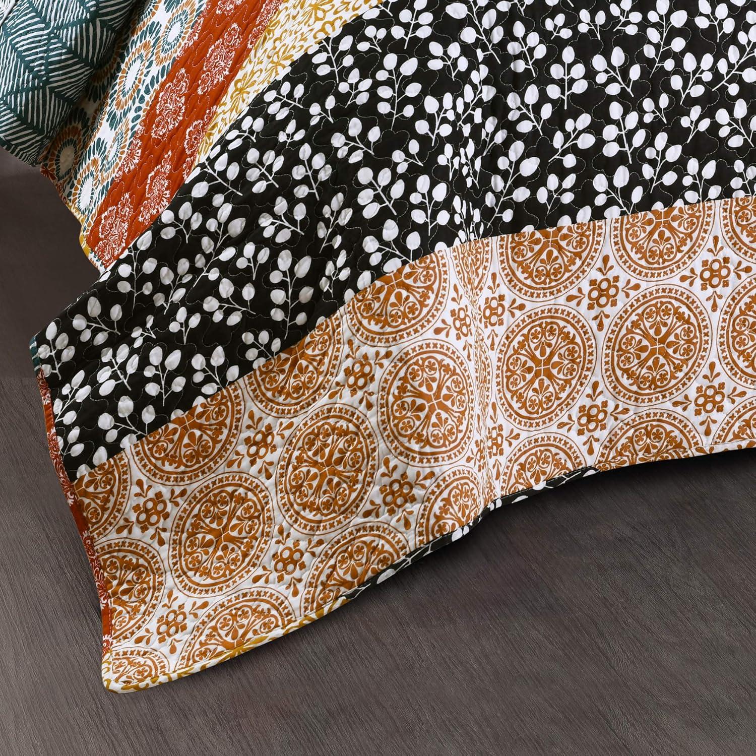 Lush Decor Bohemian 100% Cotton Reversible 3-Piece Quilt Set